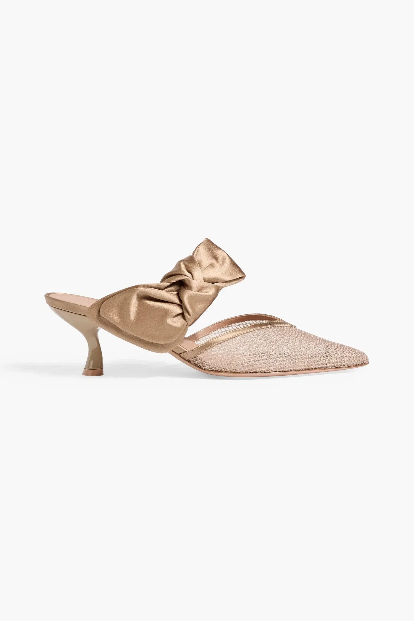 Malone Souliers Marie 45 Bow-Detailed Mesh Mules Mushroom Women's