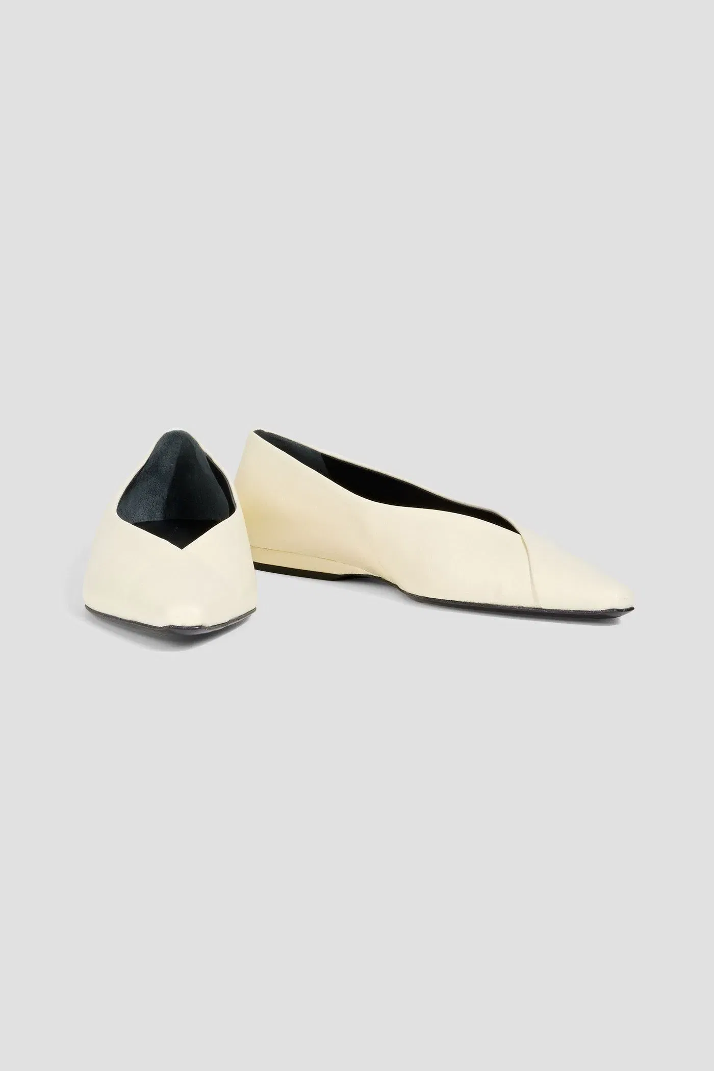 Loulou Studio Barsi Leather Point-Toe Flats Cream Women's