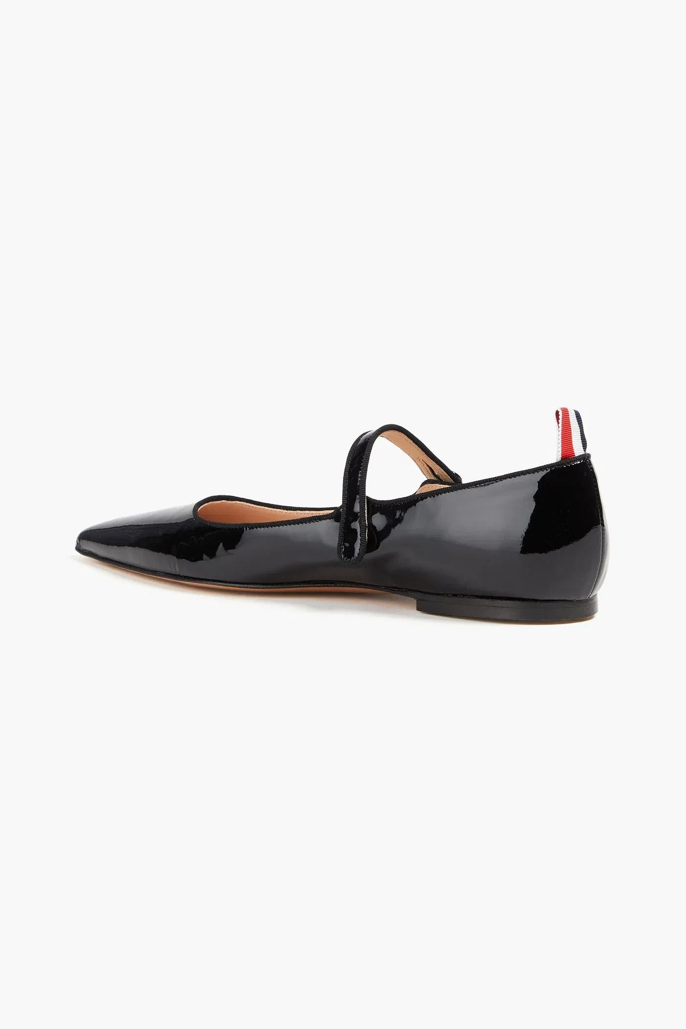 Thom Browne Thom John Patent-Leather Point-Toe Flats Black Women's
