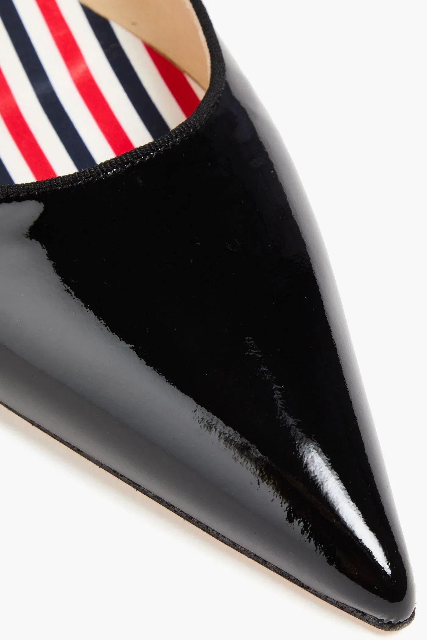 Thom Browne Thom John Patent-Leather Point-Toe Flats Black Women's