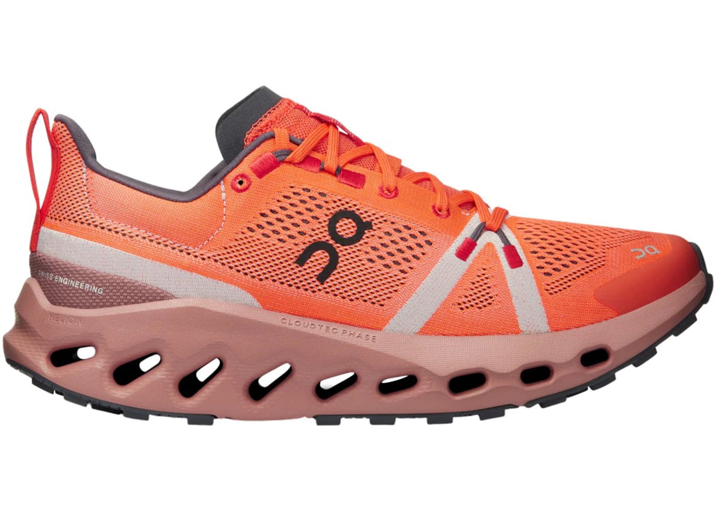 On Running Cloudsurfer Trail Flame Dustrose Womens