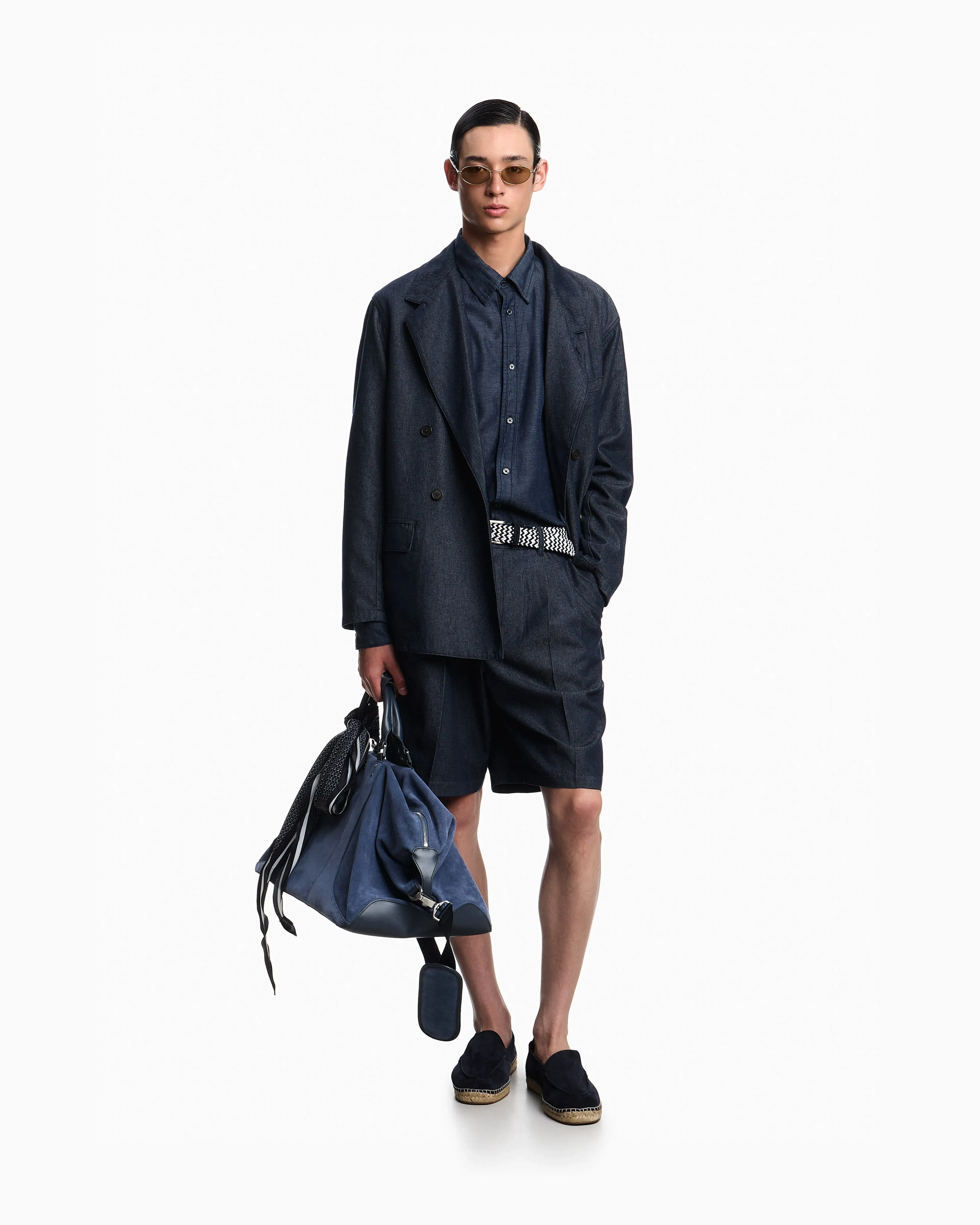 Emporio Armani Lyocell-blend chambray shirt