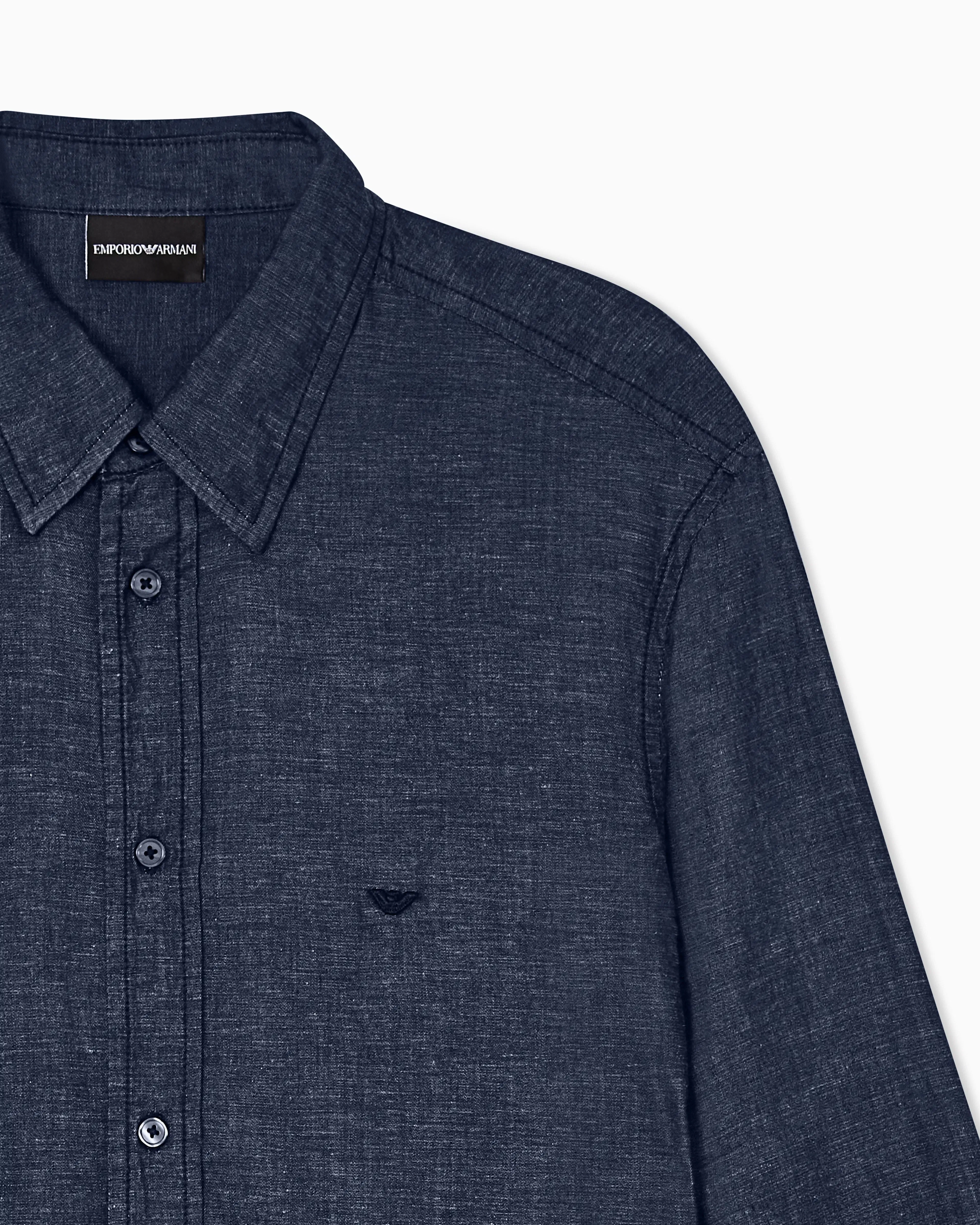 Emporio Armani Lyocell-blend chambray shirt