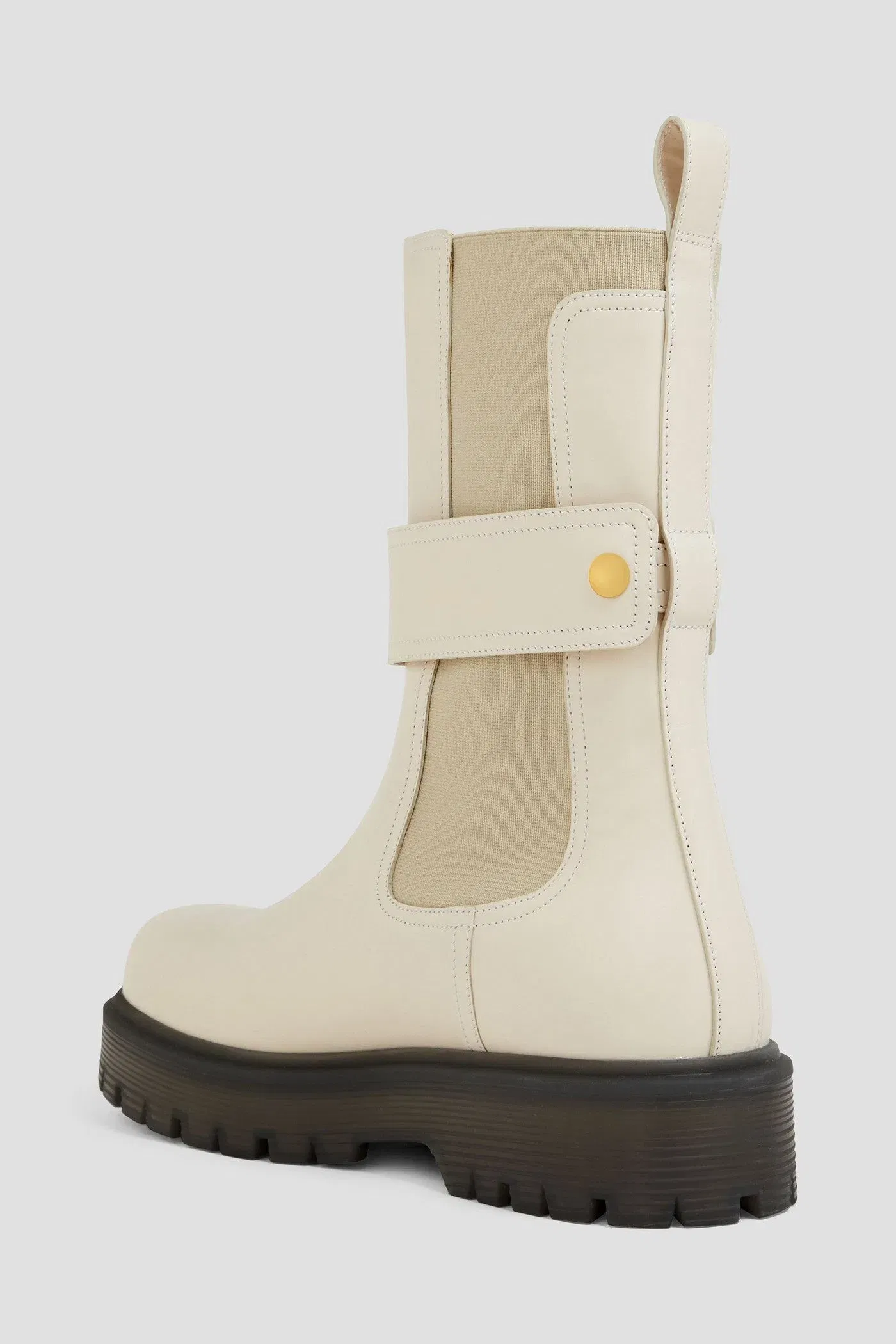 Valentino Garavani One Stud Leather Chelsea Boots Off-White Women's