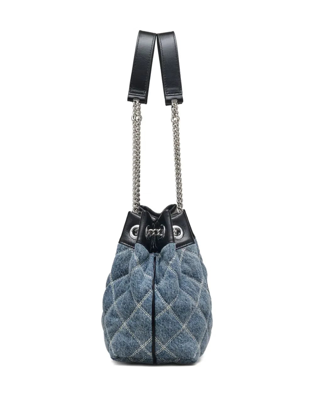 The Quilted Denim Chain Sack bag