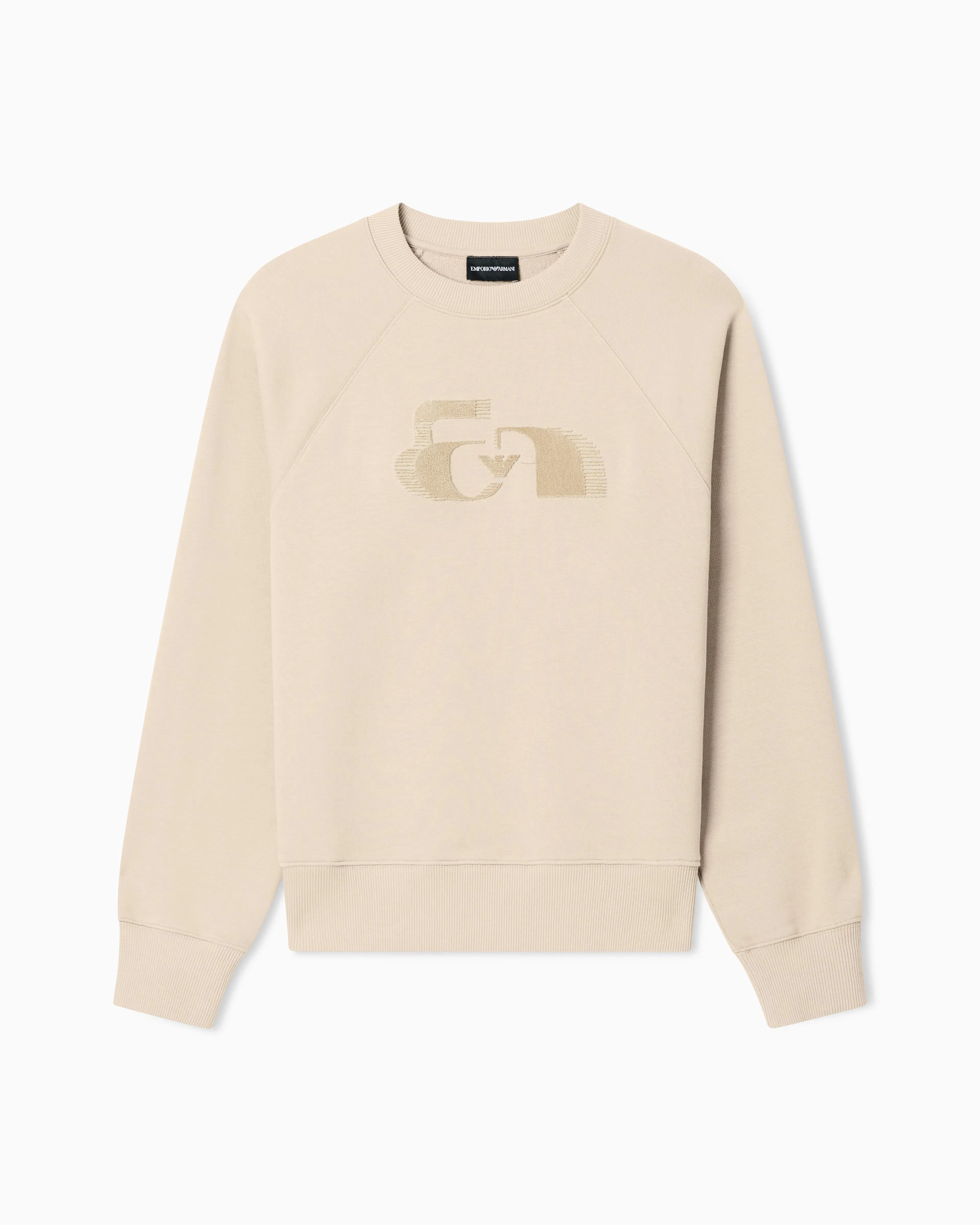 Emporio Armani Jersey sweatshirt with oversized flocked logo