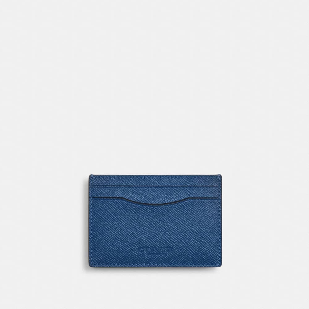 Coach Card Case With Money Clip Silver True Blue