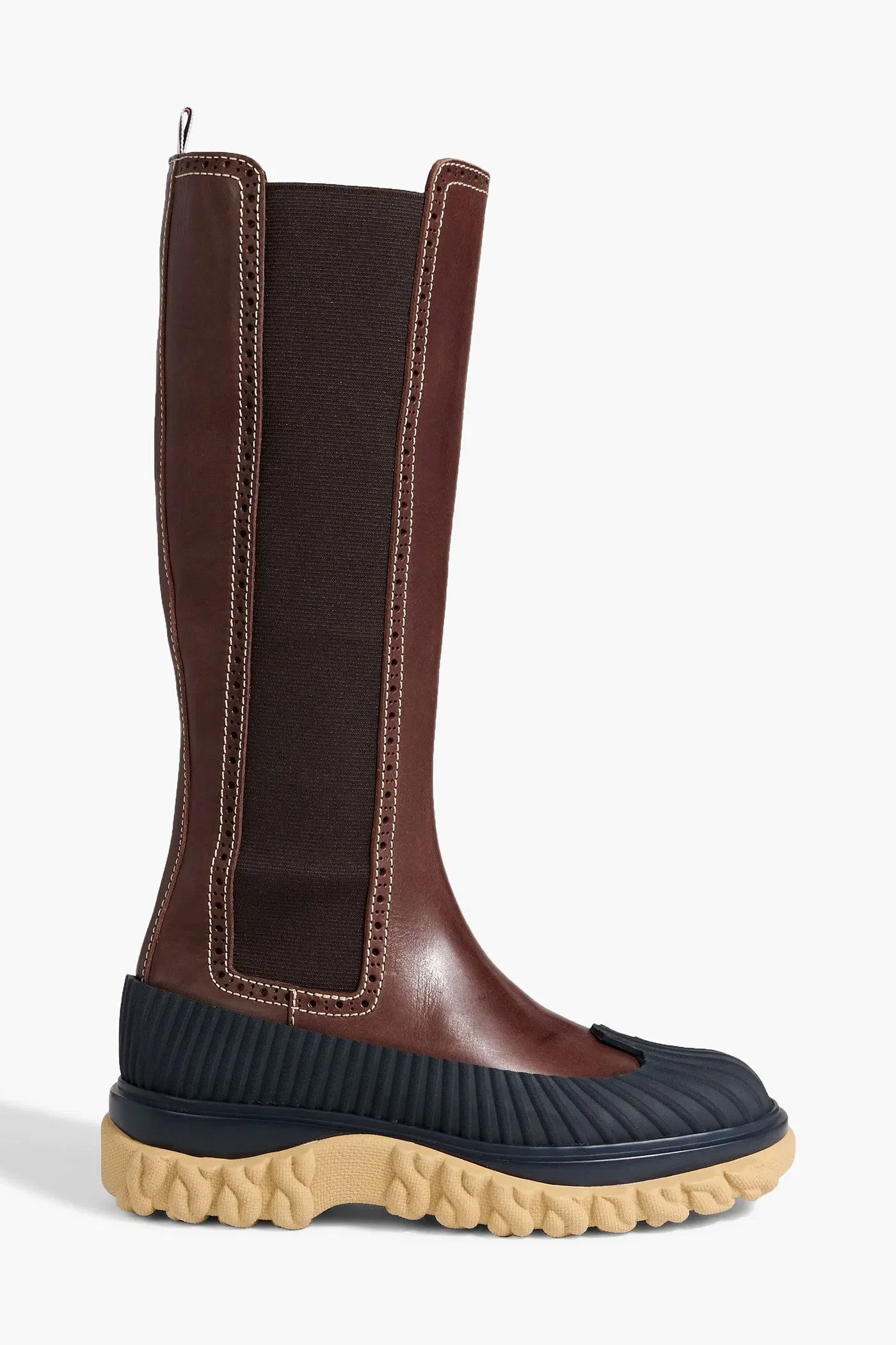 Thom Browne Leather Knee Boots Brown Women's