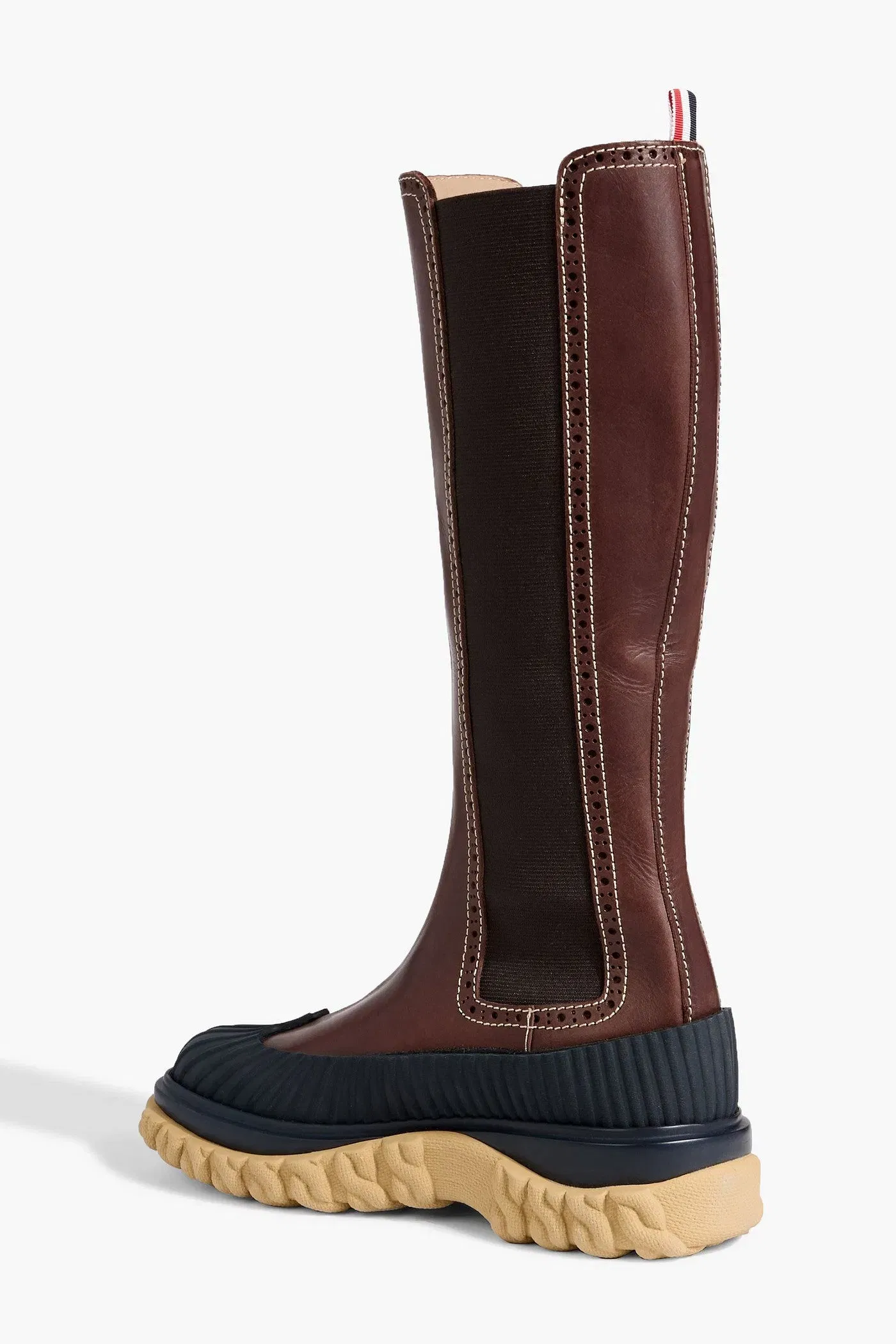 Thom Browne Leather Knee Boots Brown Women's