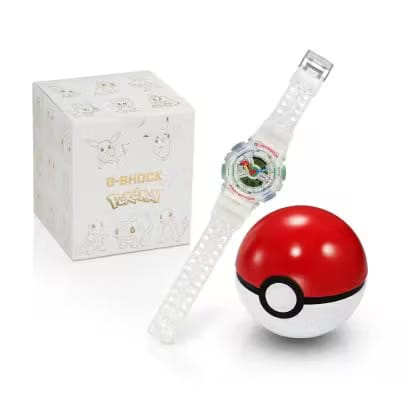 Casio G-Shock GA-110PKM-7A Pokémon collaboration watch featuring transparent bezel
