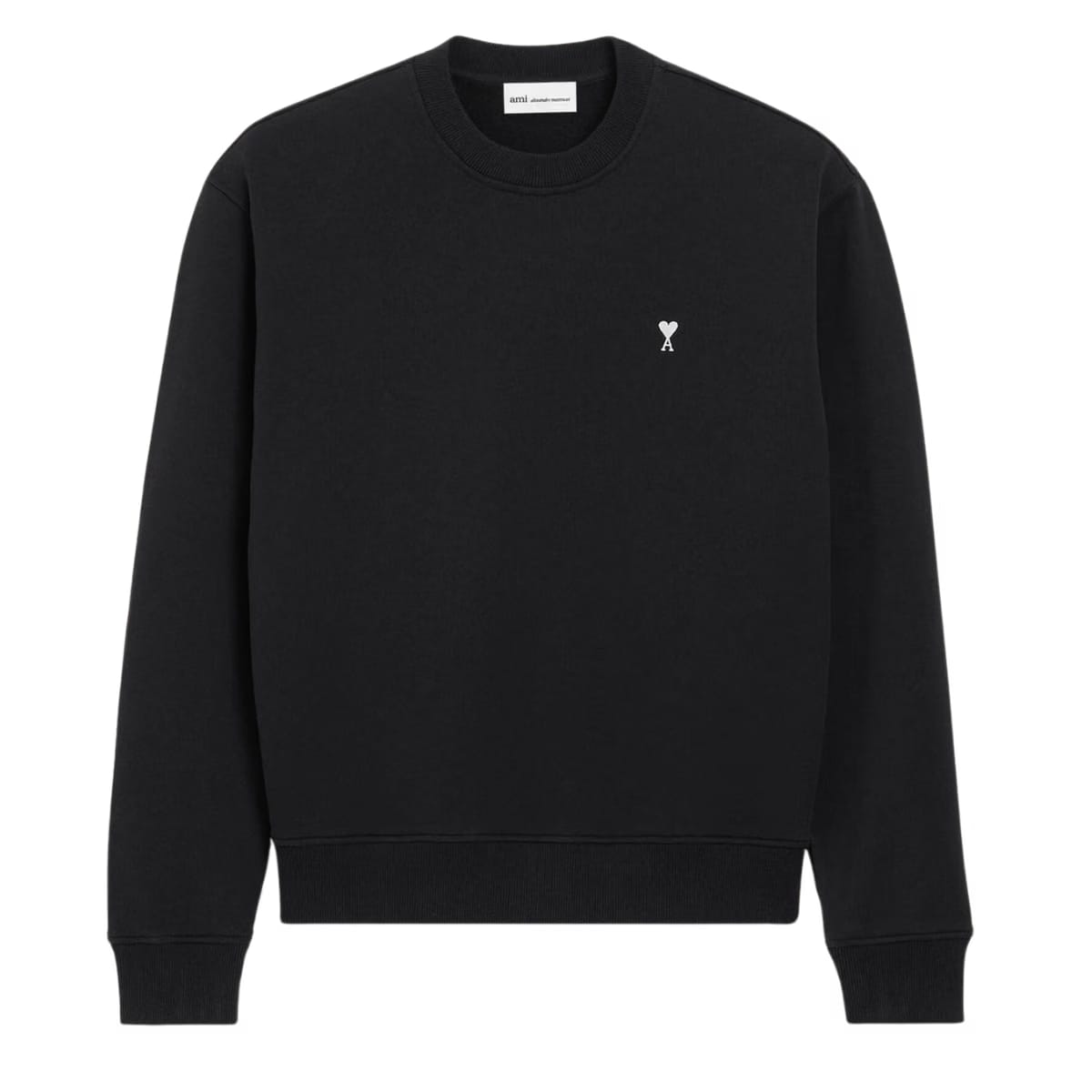 AMI Paris cotton fleece Black sweatshirt