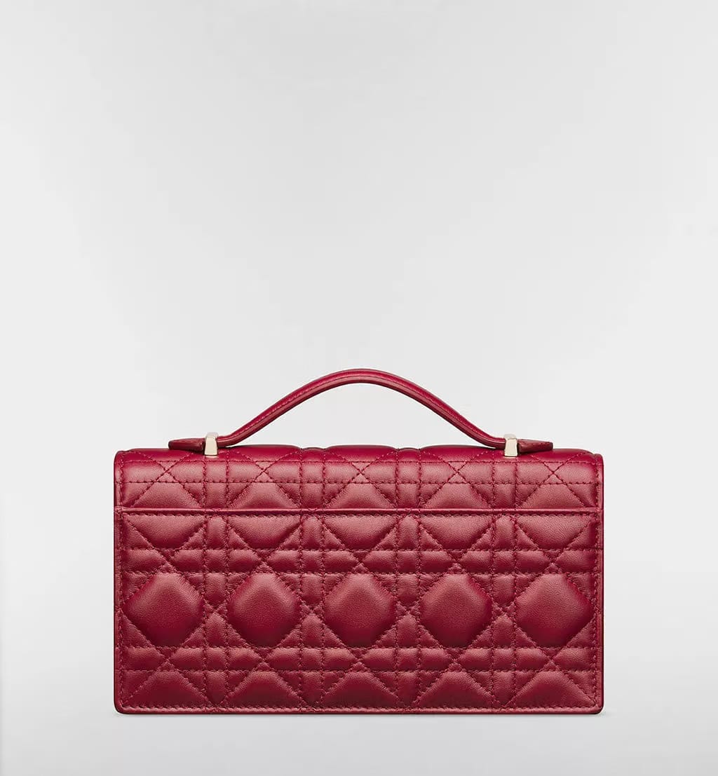 Cherry-red lambskin with Cannage motif