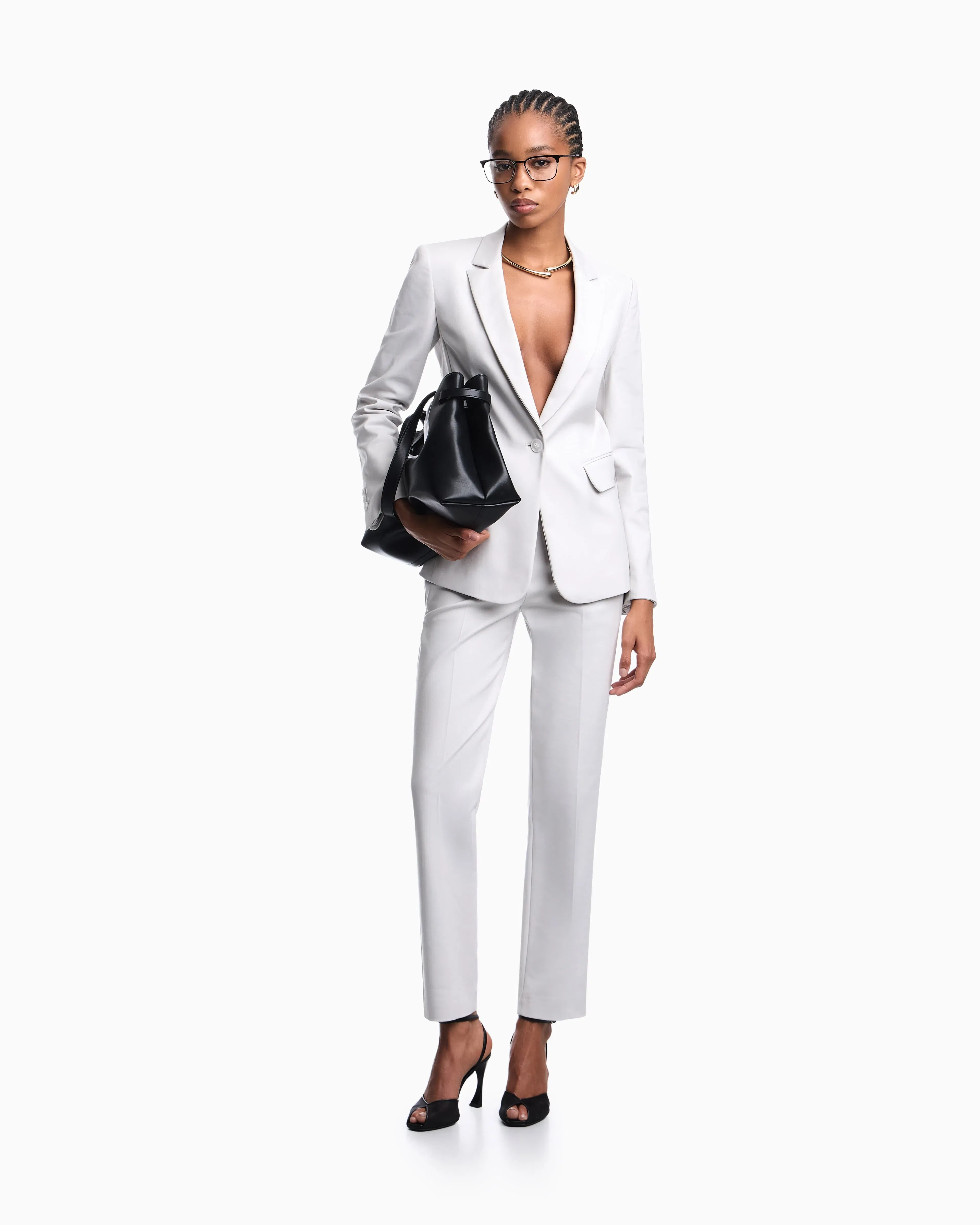 Emporio Armani US Exclusive compact stretch cotton trousers
