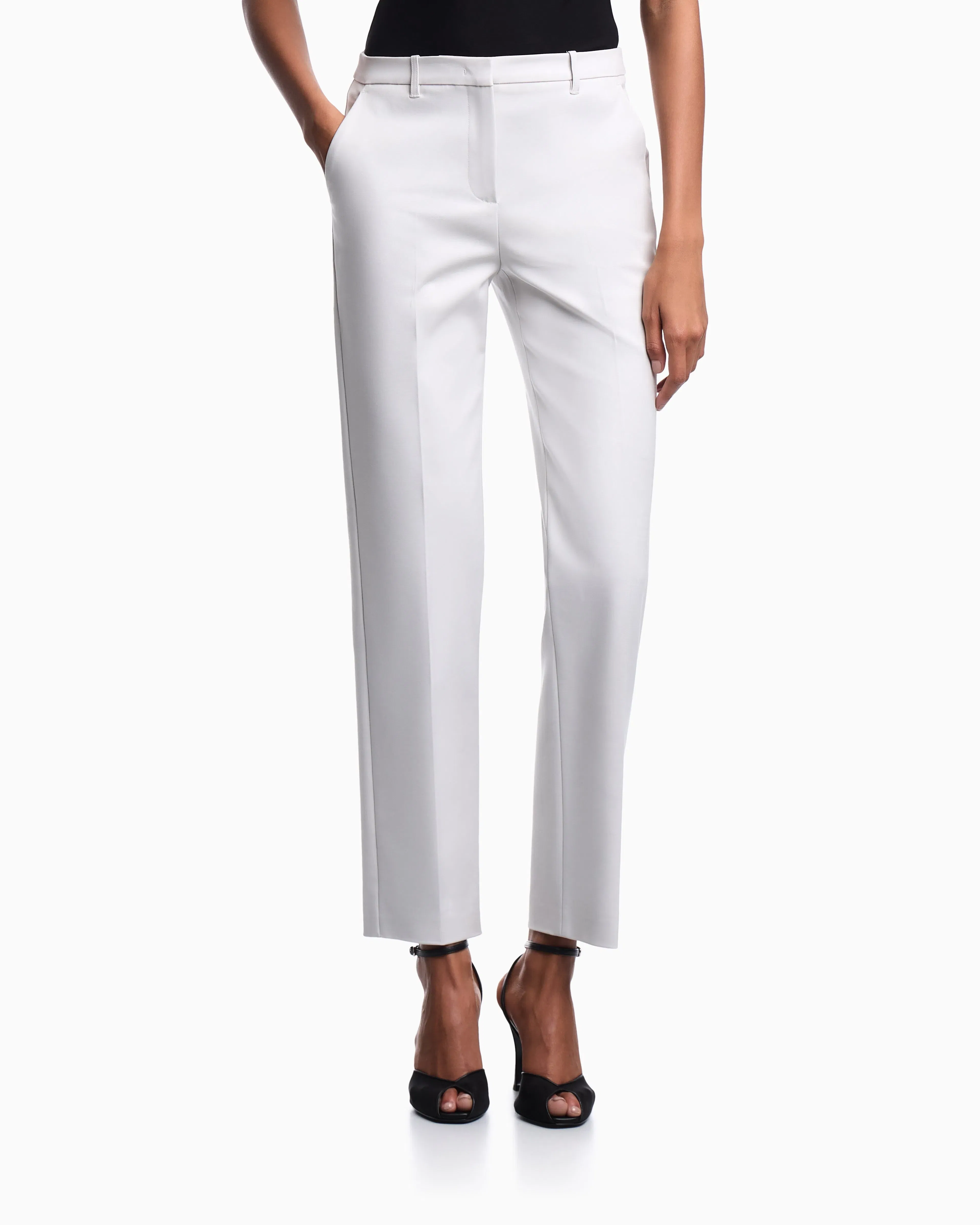 Emporio Armani US Exclusive compact stretch cotton trousers