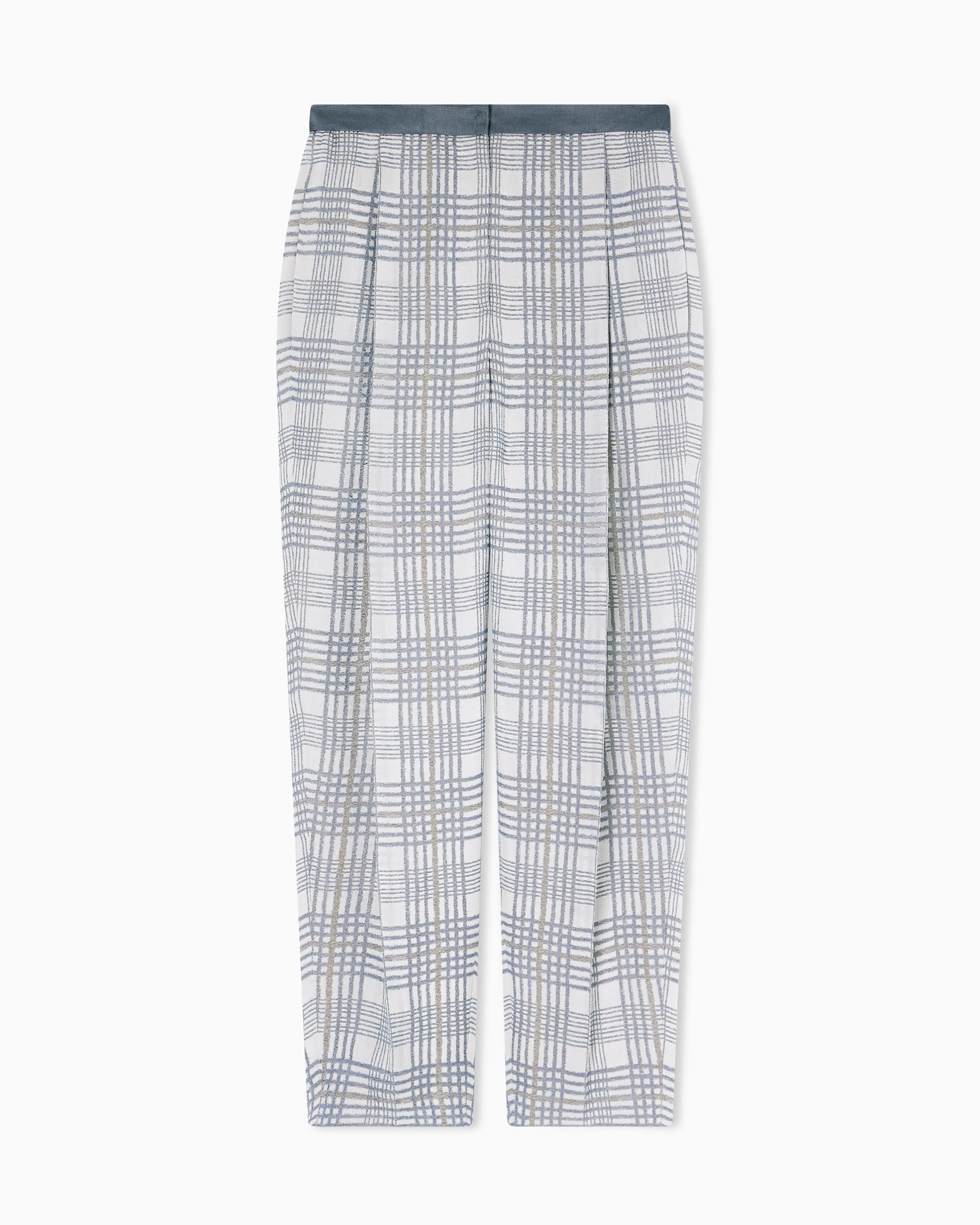 Emporio Armani Darted trousers in jacquard with chevron motif
