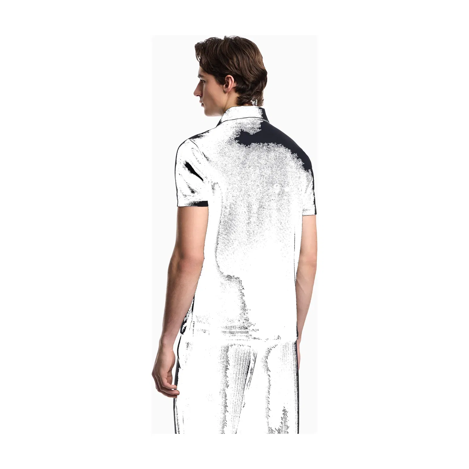 Emporio Armani Piqué polo shirt with embroidered eagle