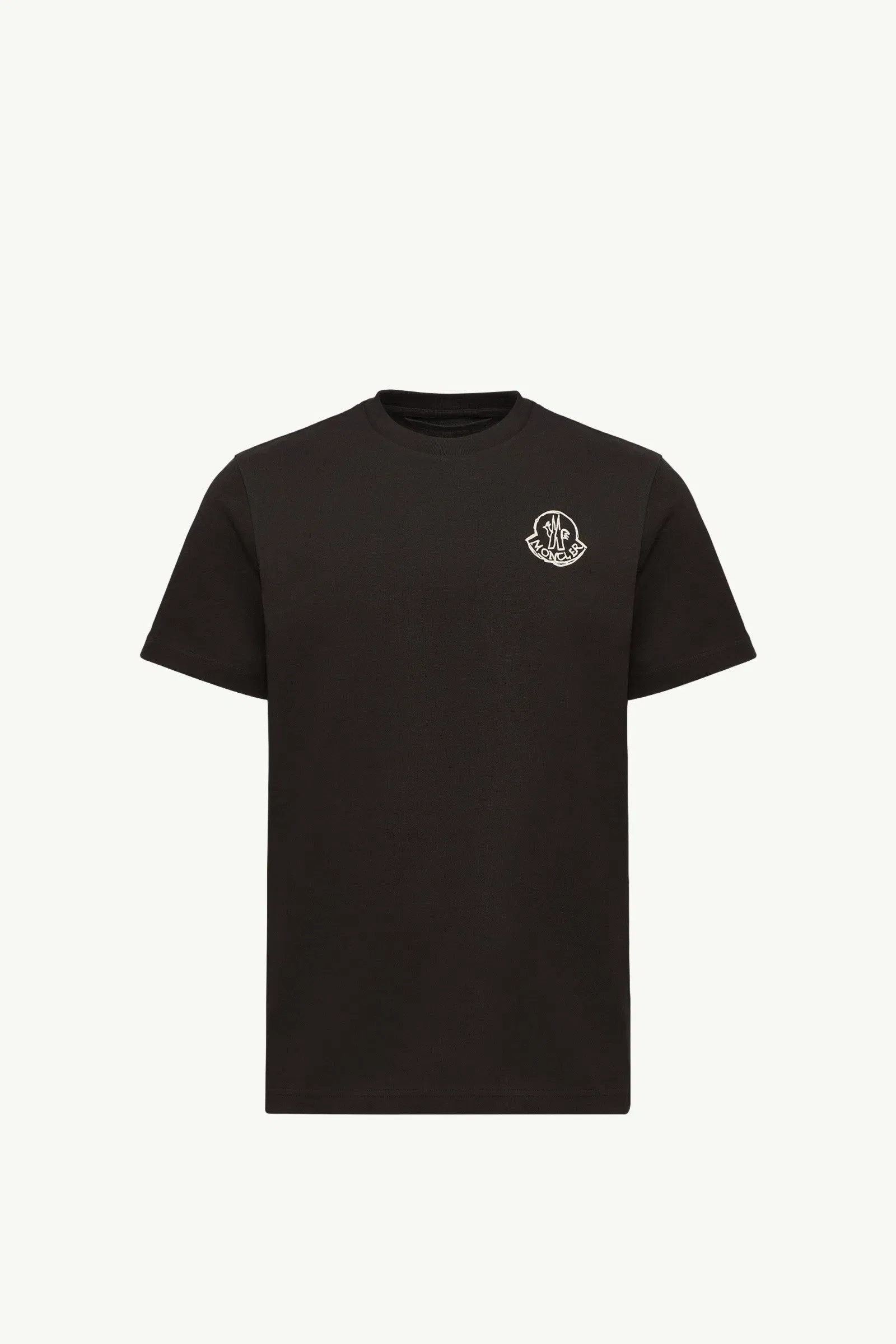 Moncler Cotton Jersey Logo Patch T-Shirt Black Black