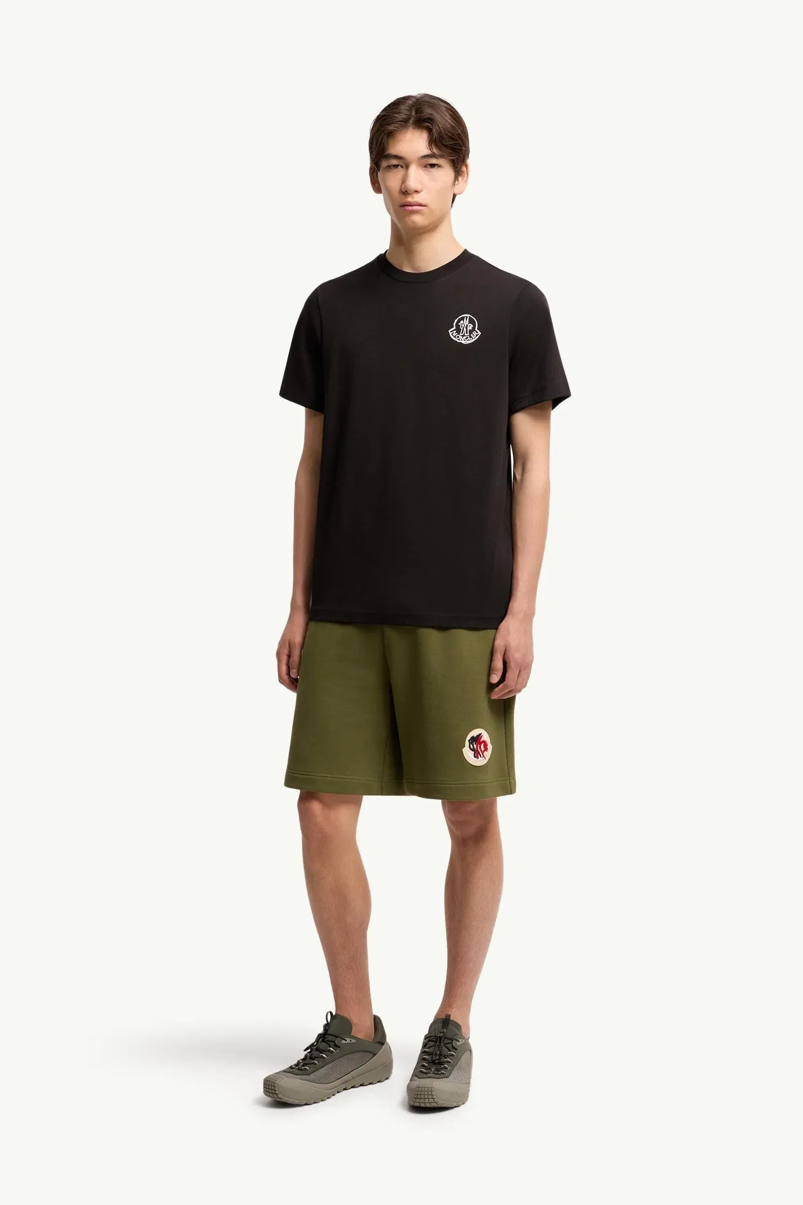 Moncler Cotton Jersey Logo Patch T-Shirt Black Black