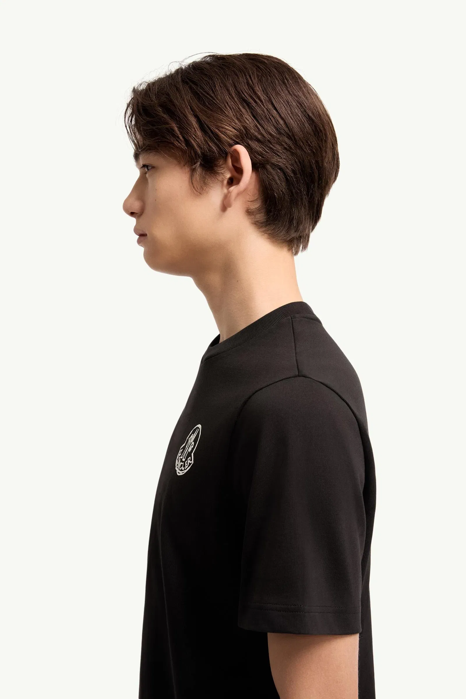 Moncler Cotton Jersey Logo Patch T-Shirt Black Black