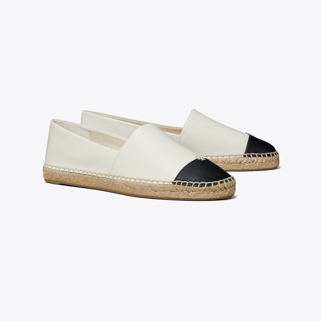 Tory Burch Cap-Toe Espadrille LIGHT CREAM / PERFECT BLACK