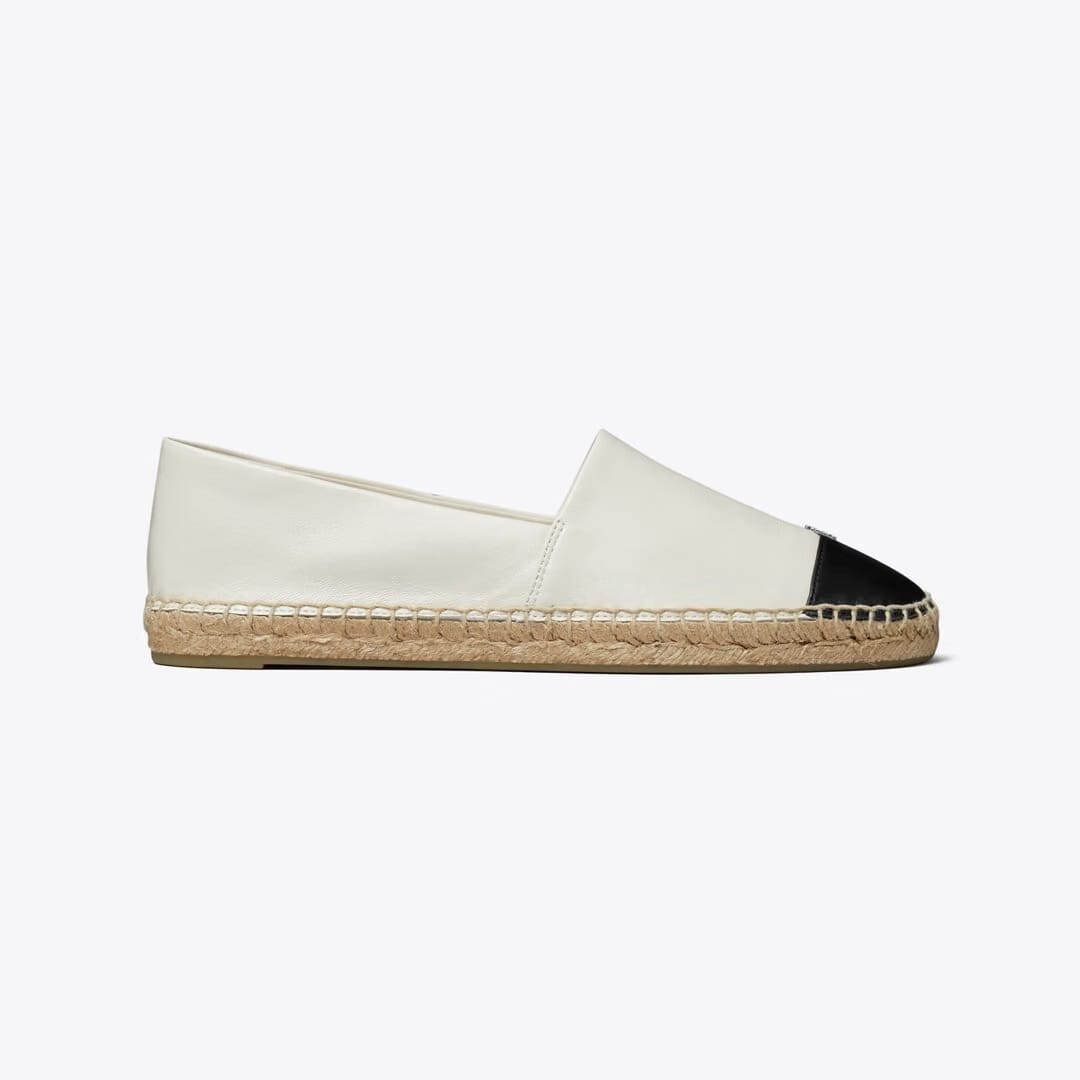 Tory Burch Cap-Toe Espadrille LIGHT CREAM / PERFECT BLACK
