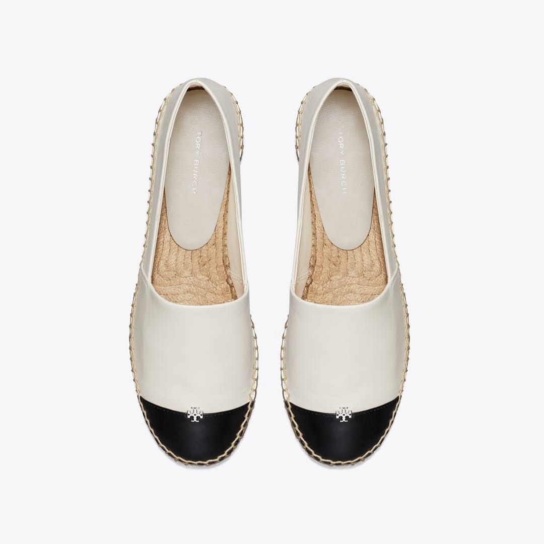 Tory Burch Cap-Toe Espadrille LIGHT CREAM / PERFECT BLACK