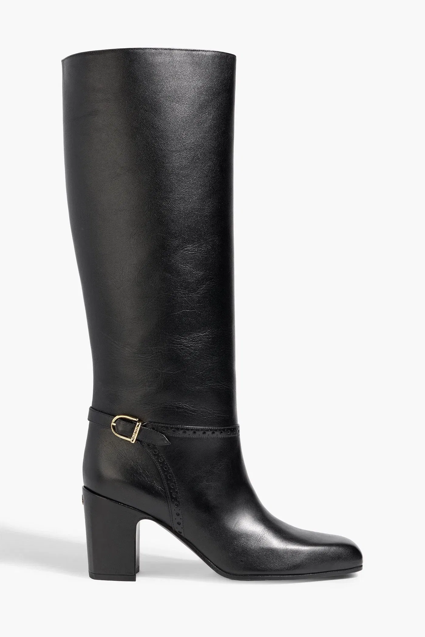 Bally Enilda 75 Leather Knee Boots Black Women's