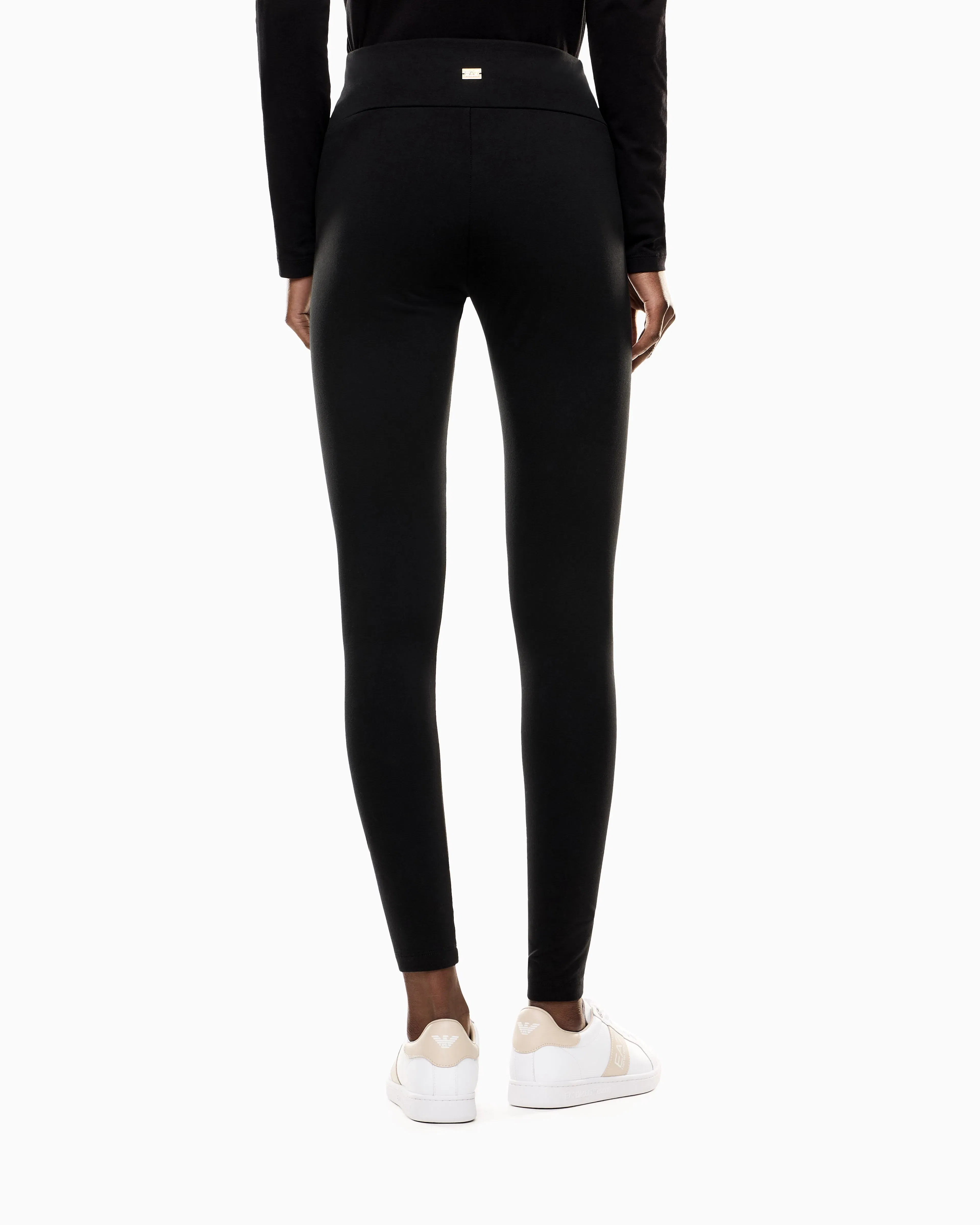 EA7 Stretch legging in cotton jersey with high waist Core Lady