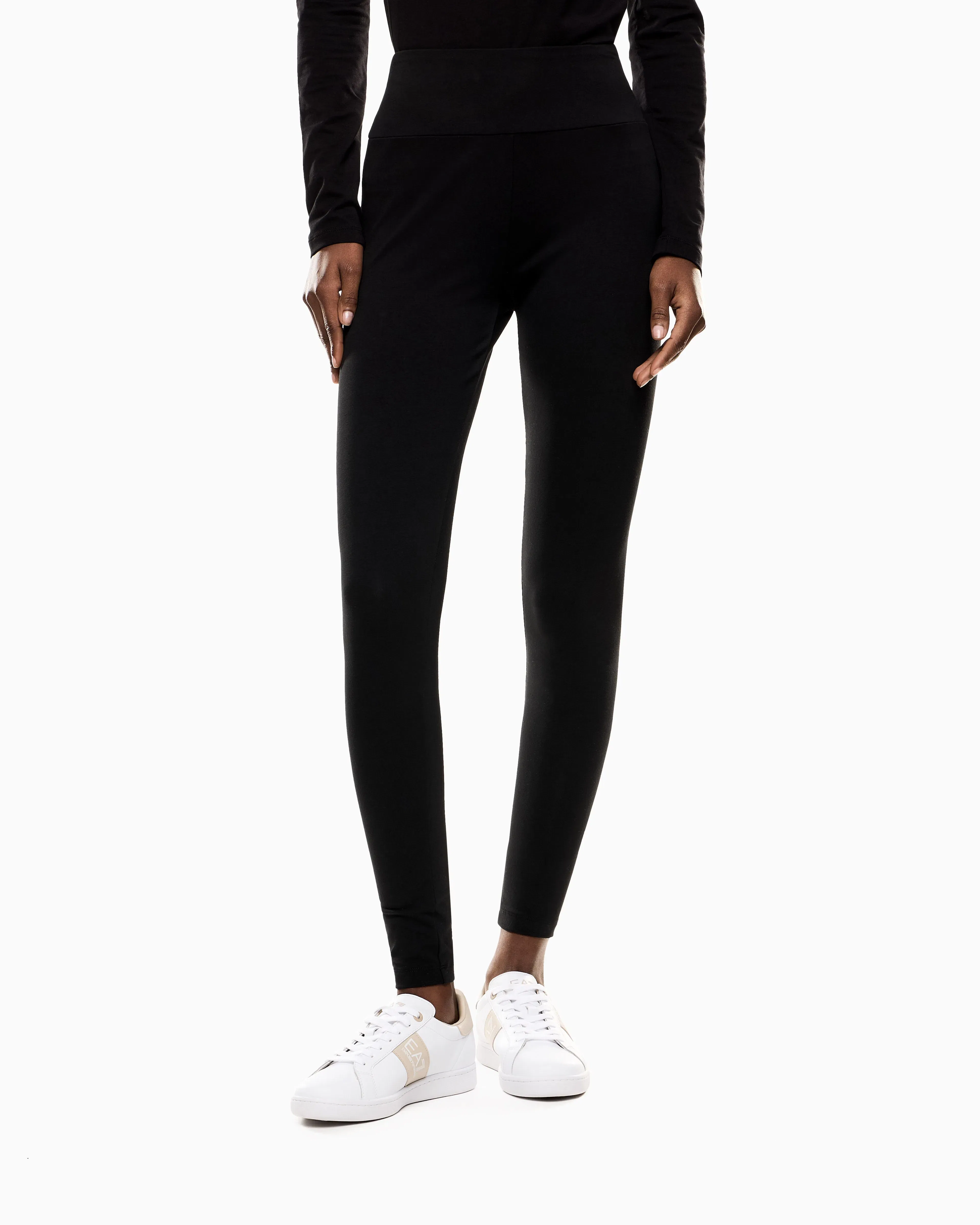 EA7 Stretch legging in cotton jersey with high waist Core Lady