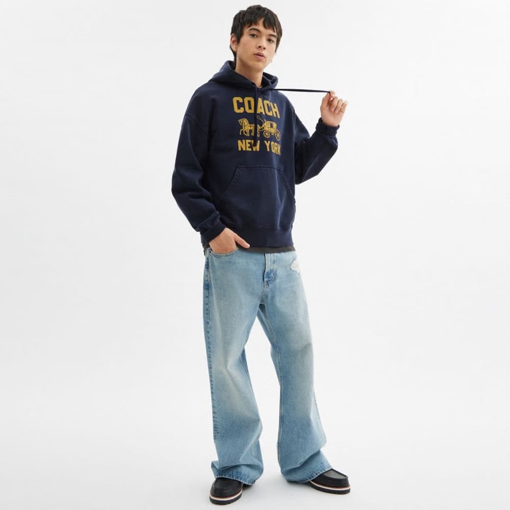Coach Horse And Carriage Hoodie Navy Blue