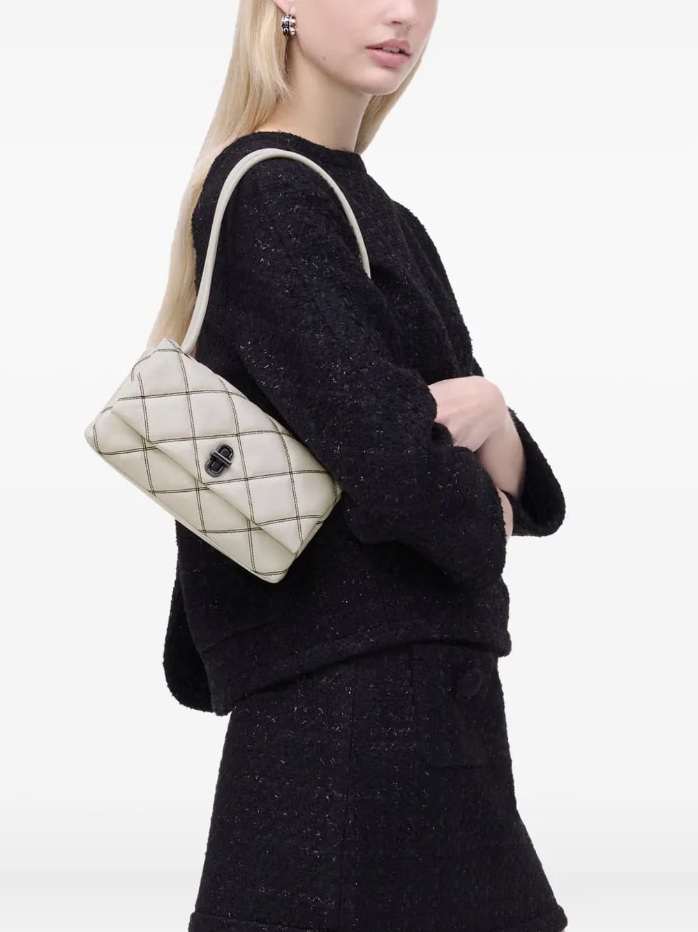 The Bi Color Quilted Leather Dual shoulder bag