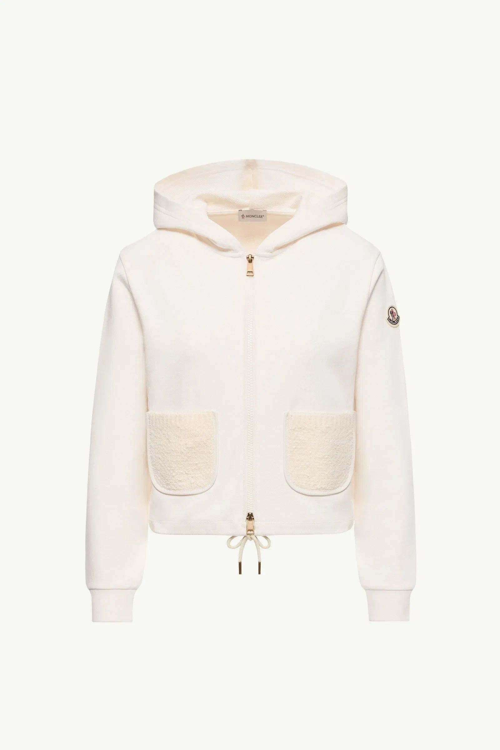 Moncler Cotton Blend Zip-Up Sweatshirt White White