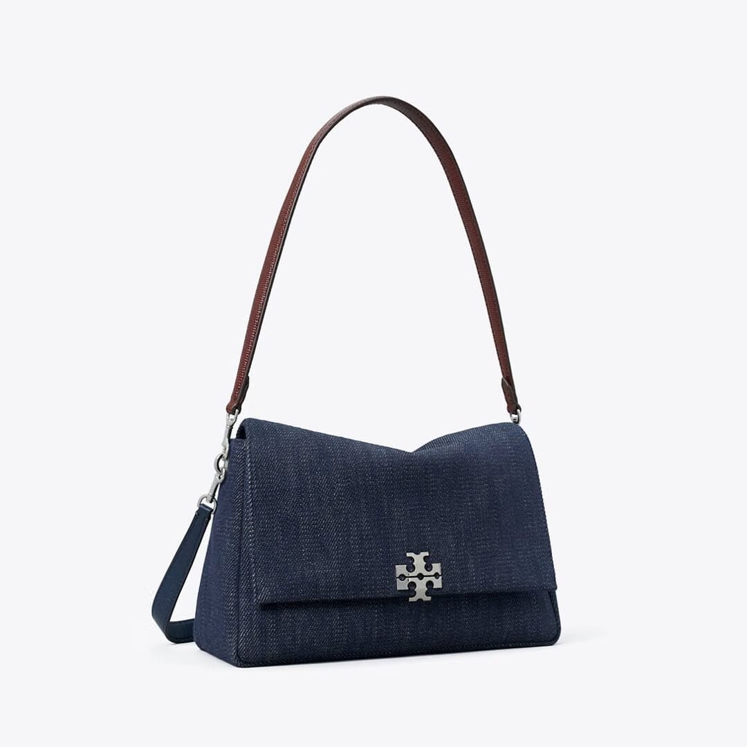 Tory Burch Charlie Denim Shoulder Bag Midnight