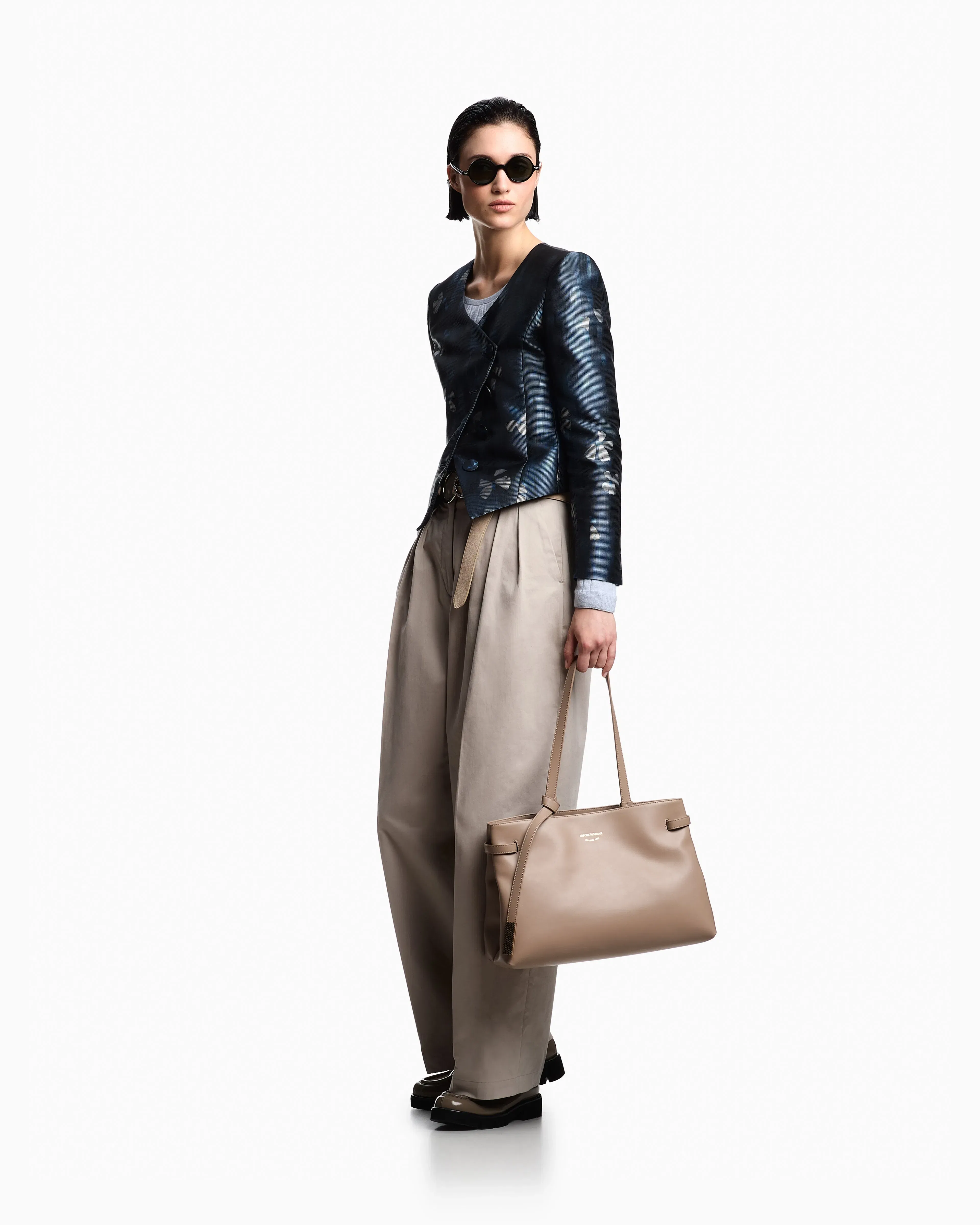 Emporio Armani Boat-neck jumper with a links-stitch motif