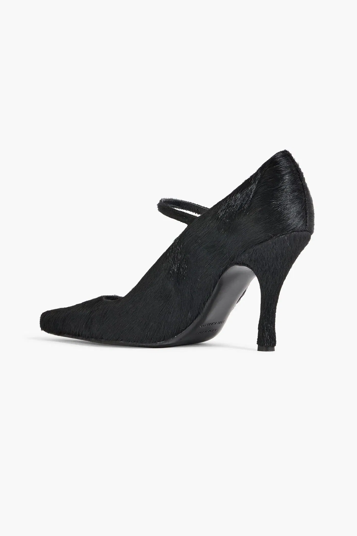 Loulou De Saison Kabel Calf Hair Mary Jane Pumps Black Women's