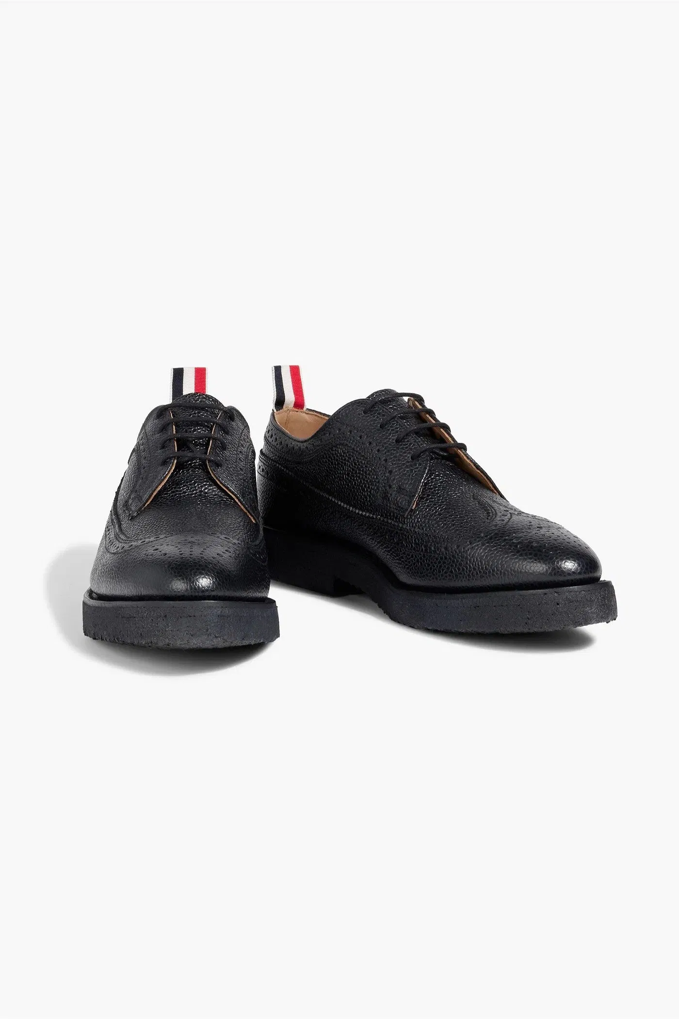 Thom Browne Pebbled-Leather Brogues Black Women's