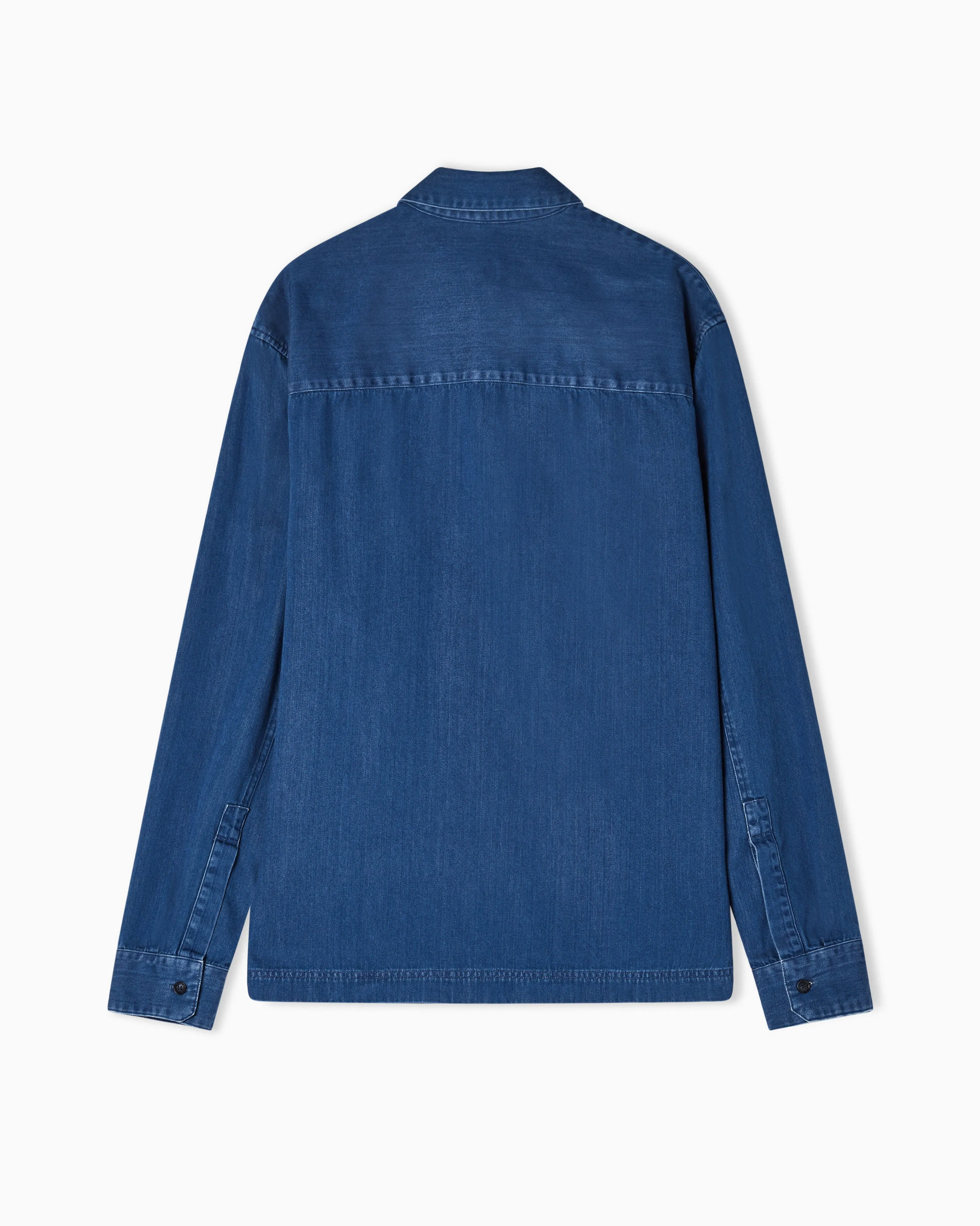 Emporio Armani Icon denim polo-collar shirt