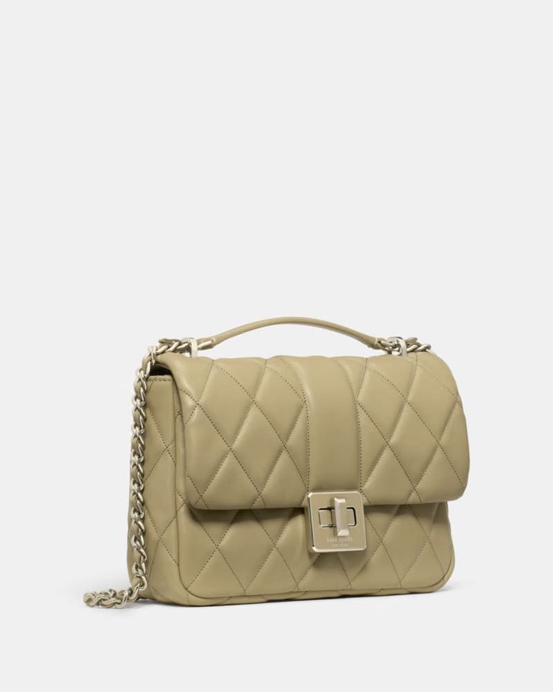KateSpade Carey Quilted Small Flap Crossbody Elm