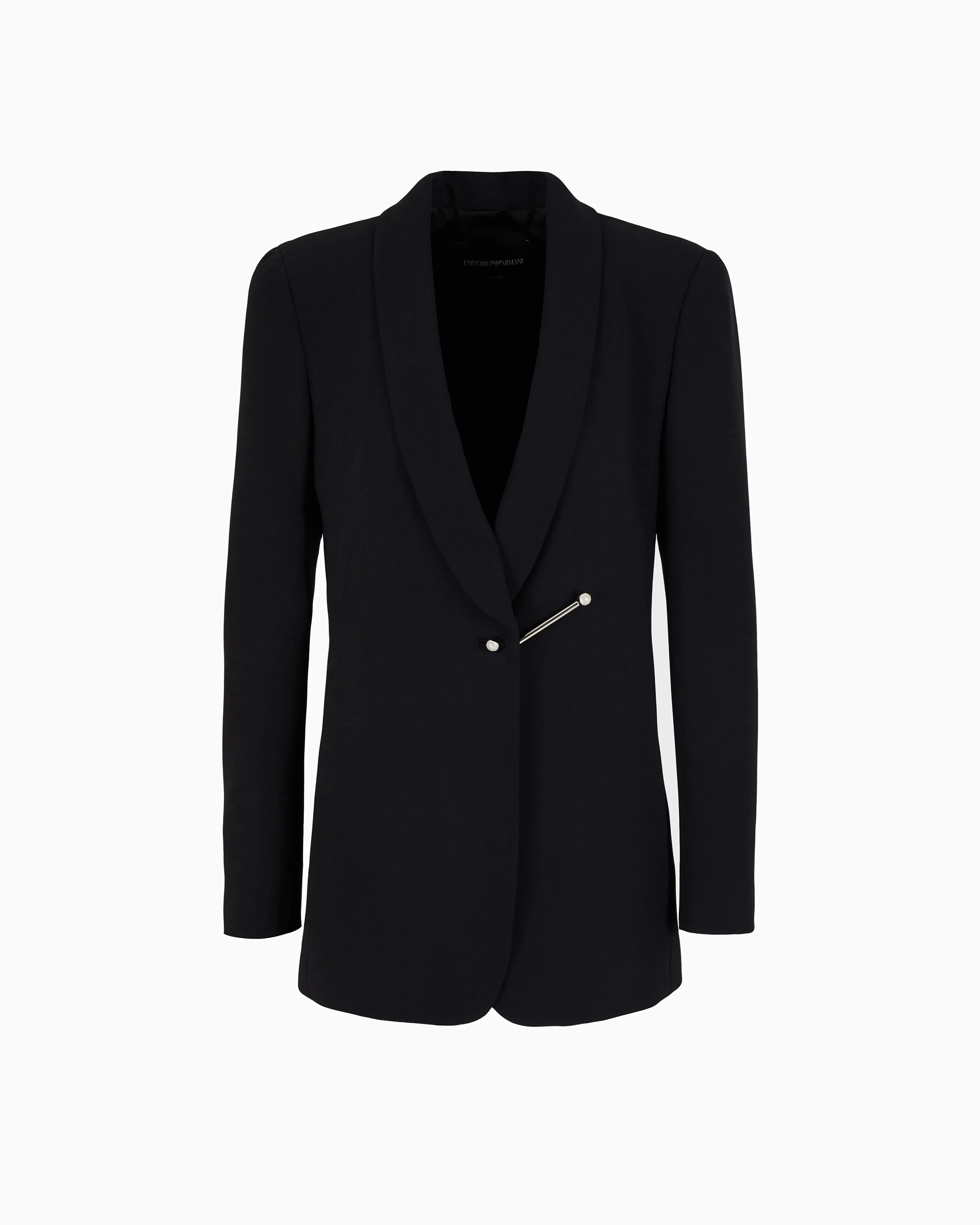 Emporio Armani Jacket with collar in acetate satin with a piercing closure