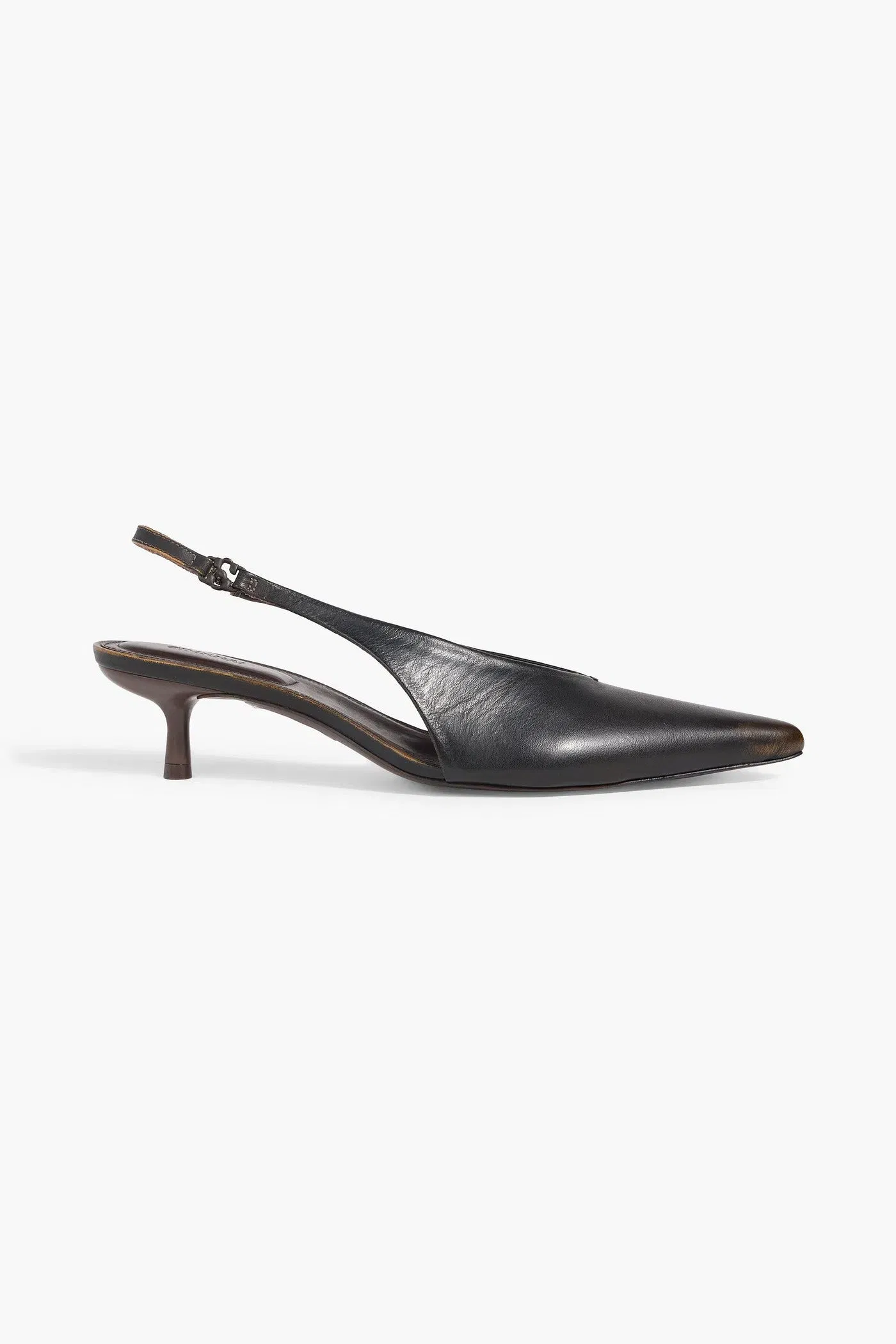 Simkhai Sylvie Leather Slingback Pumps Chocolate Women's