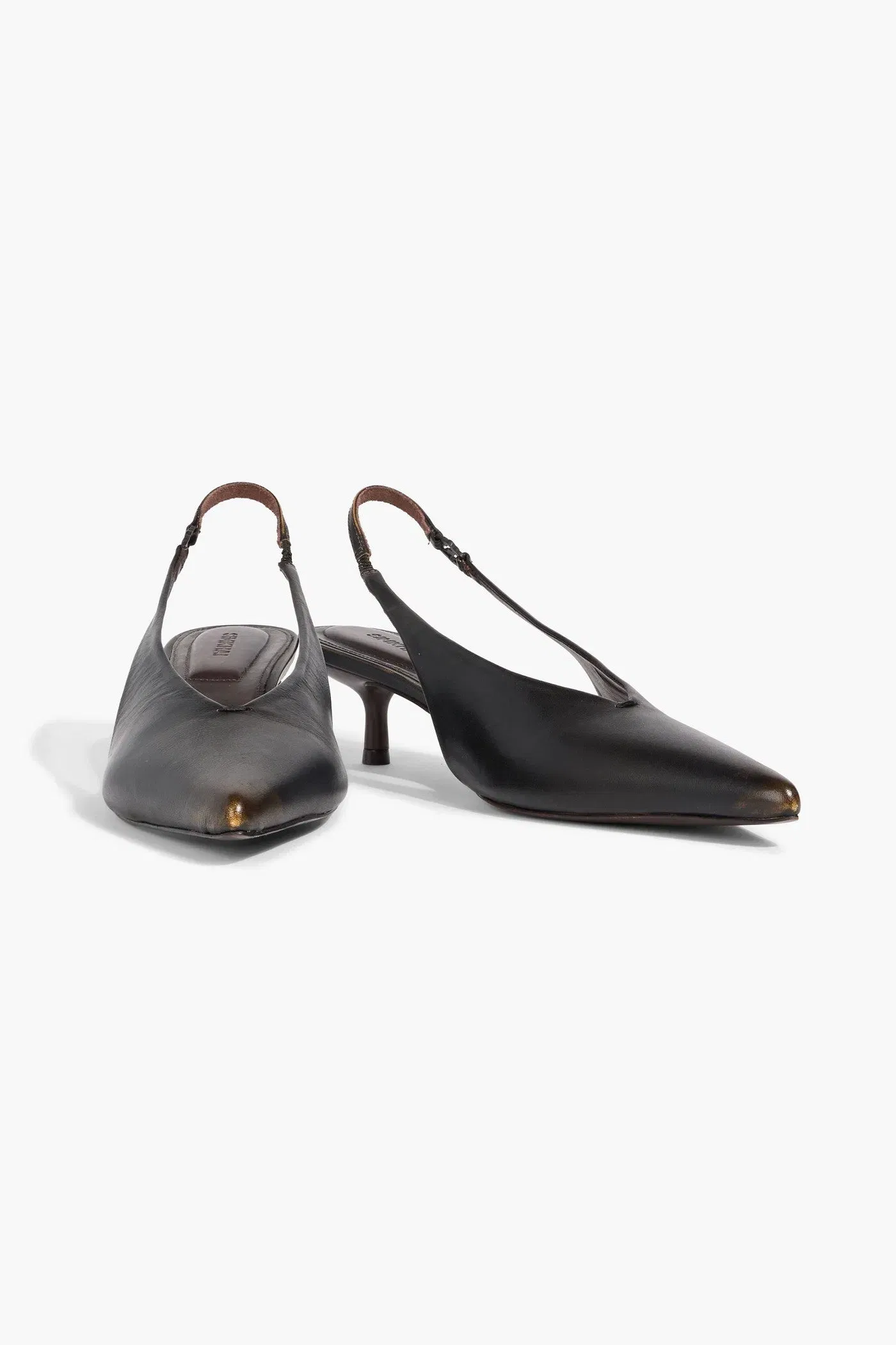 Simkhai Sylvie Leather Slingback Pumps Chocolate Women's