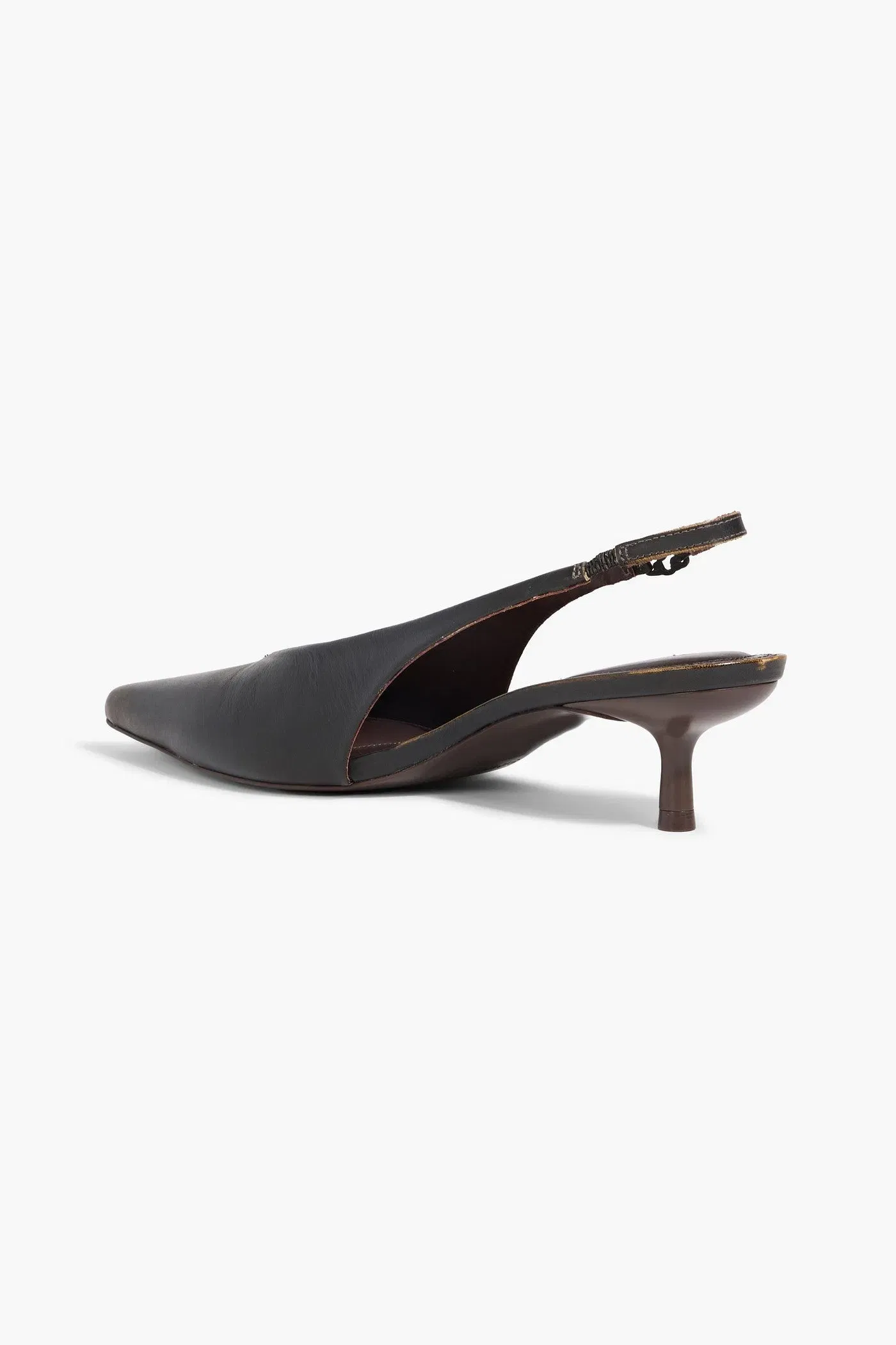 Simkhai Sylvie Leather Slingback Pumps Chocolate Women's