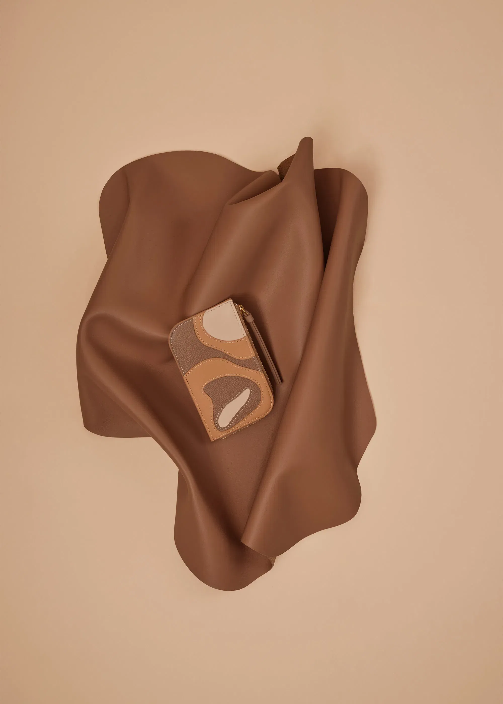 Polene Atla Card Holder Trio Camel