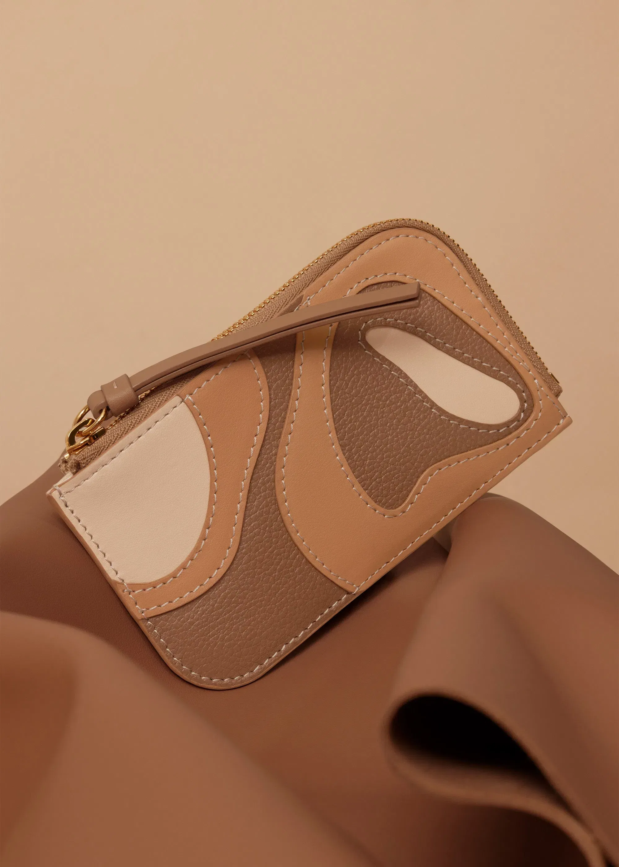Polene Atla Card Holder Trio Camel