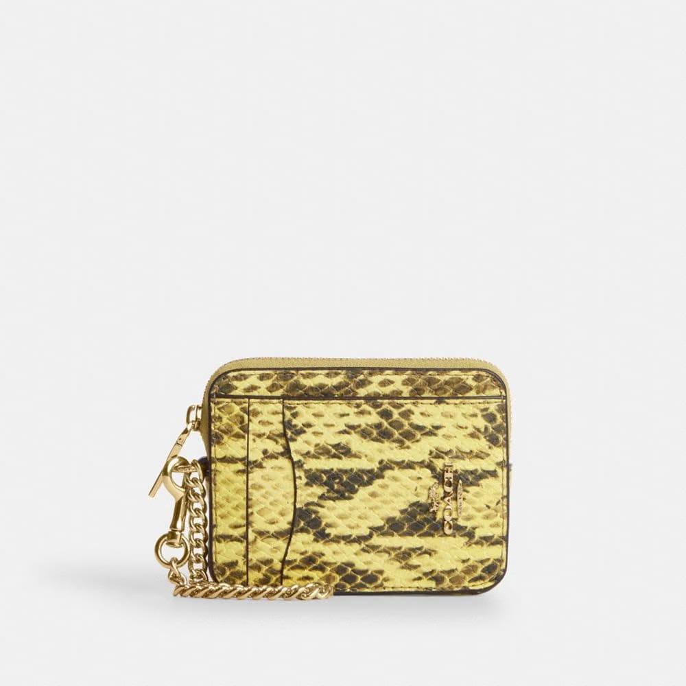 Coach Zip Card Case Gold Yellow