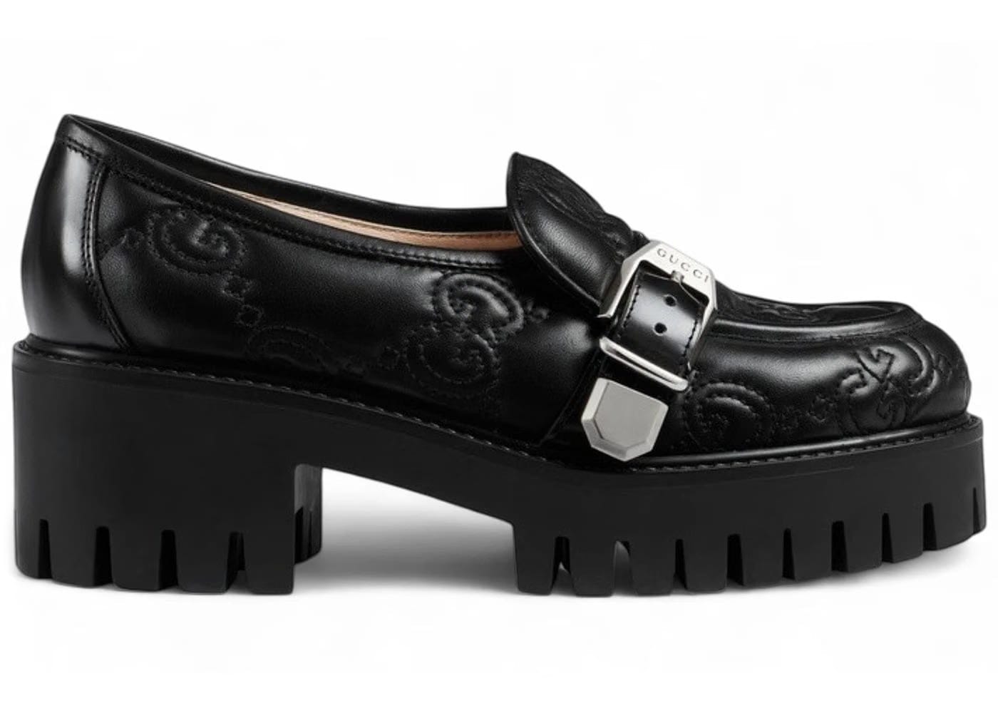 Gucci Gg Matelasse Slip-On Loafers Black Womens