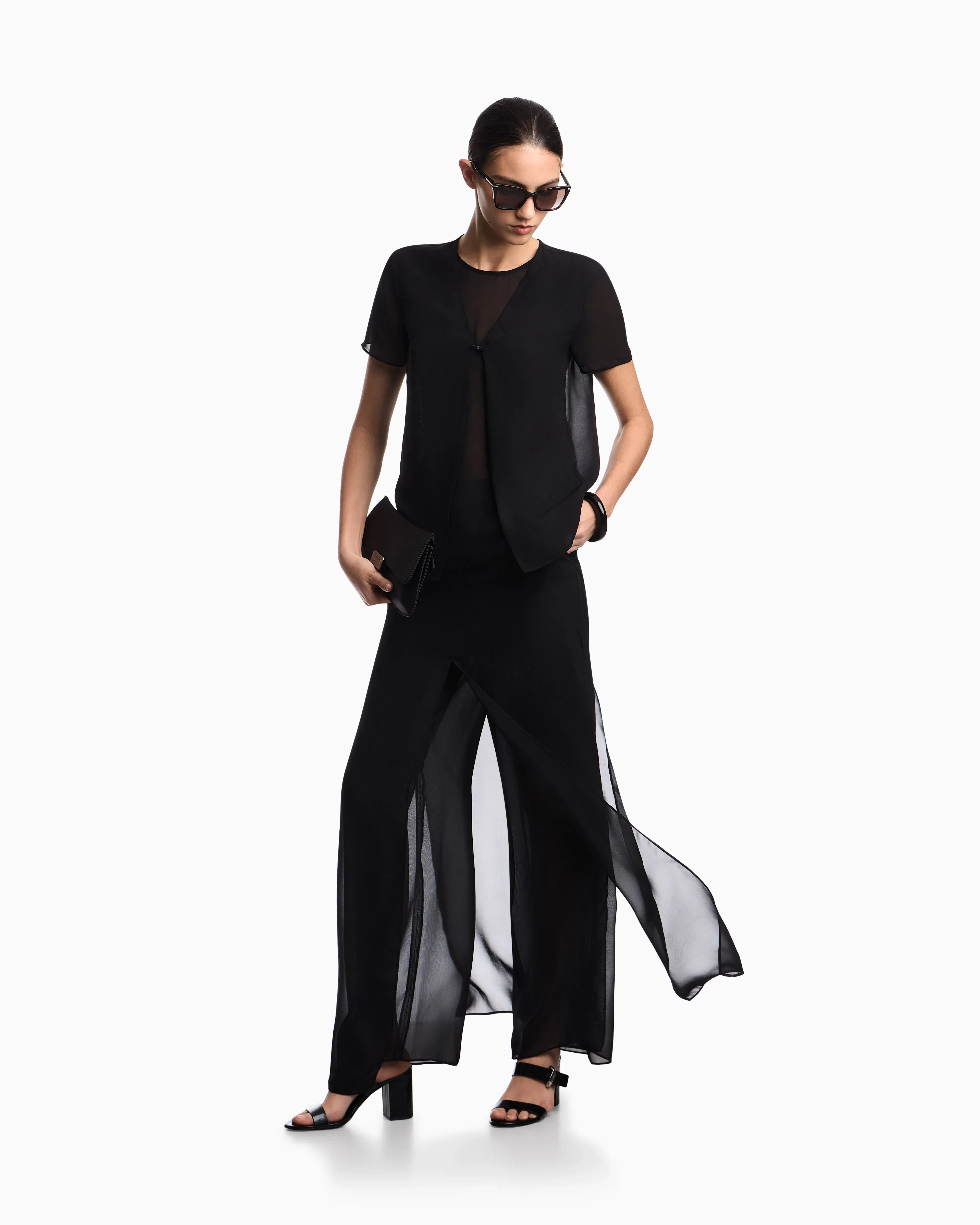 Emporio Armani Technical georgette culottes