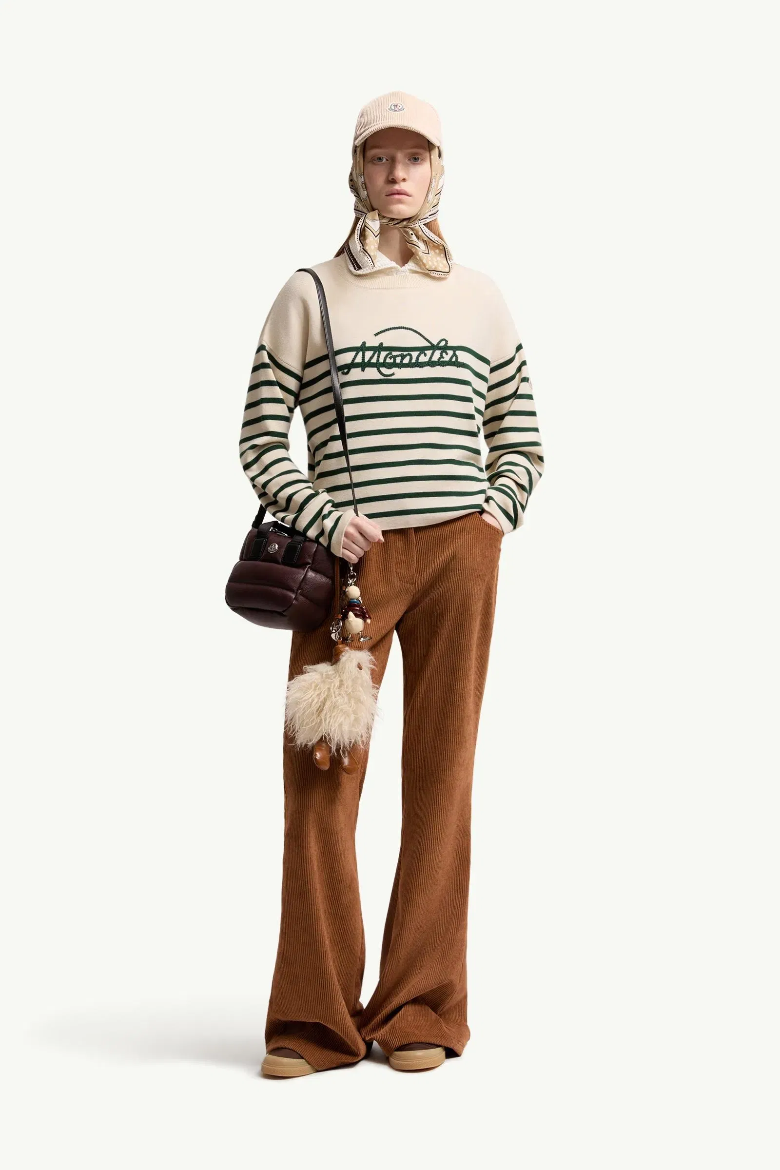 Moncler Striped Wool Sweater White & Green White & Green