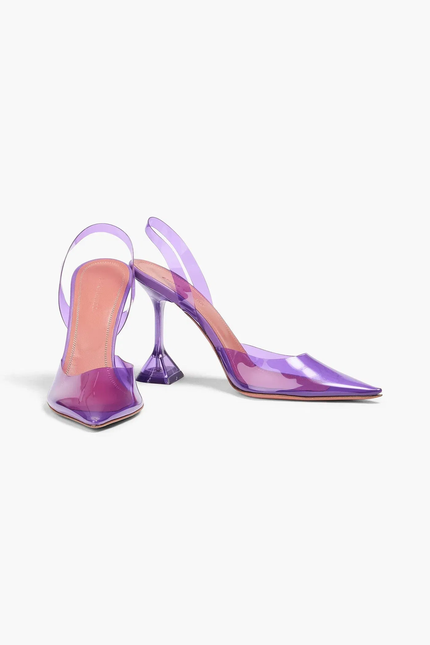 Amina Muaddi Holli Pvc Slingback Pumps Purple Women's