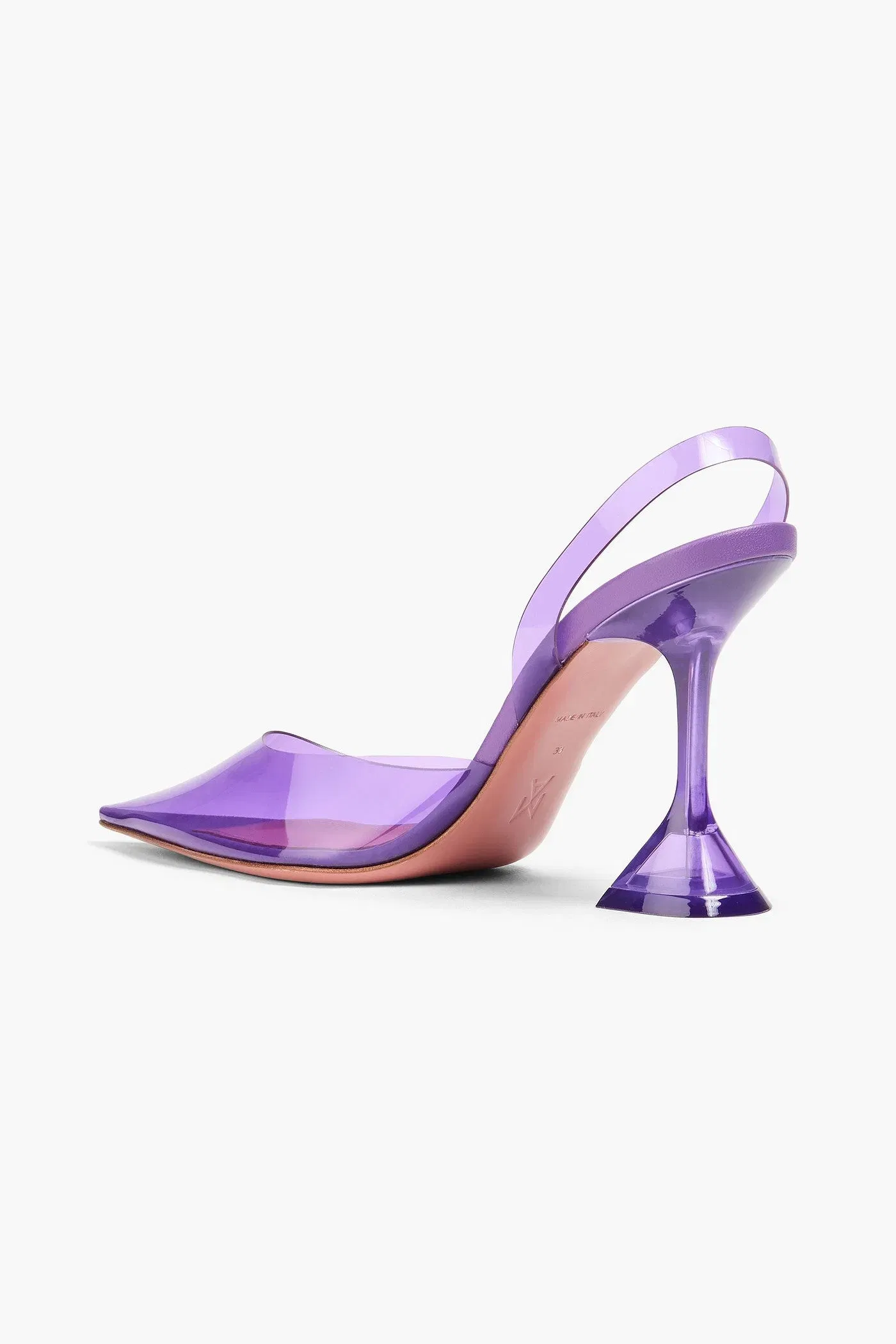 Amina Muaddi Holli Pvc Slingback Pumps Purple Women's